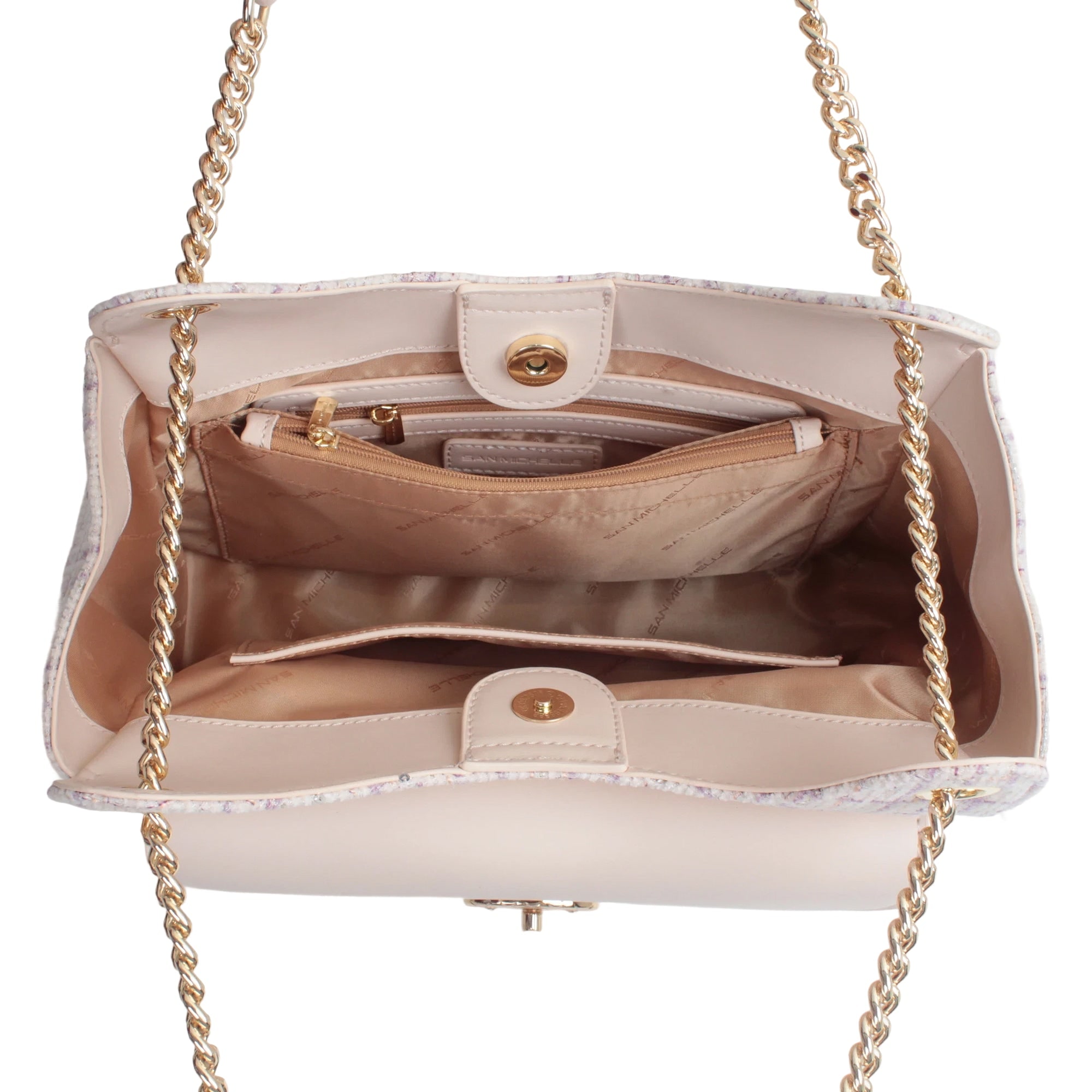 Claire Tweed Shoulder Bag - Pink view 5