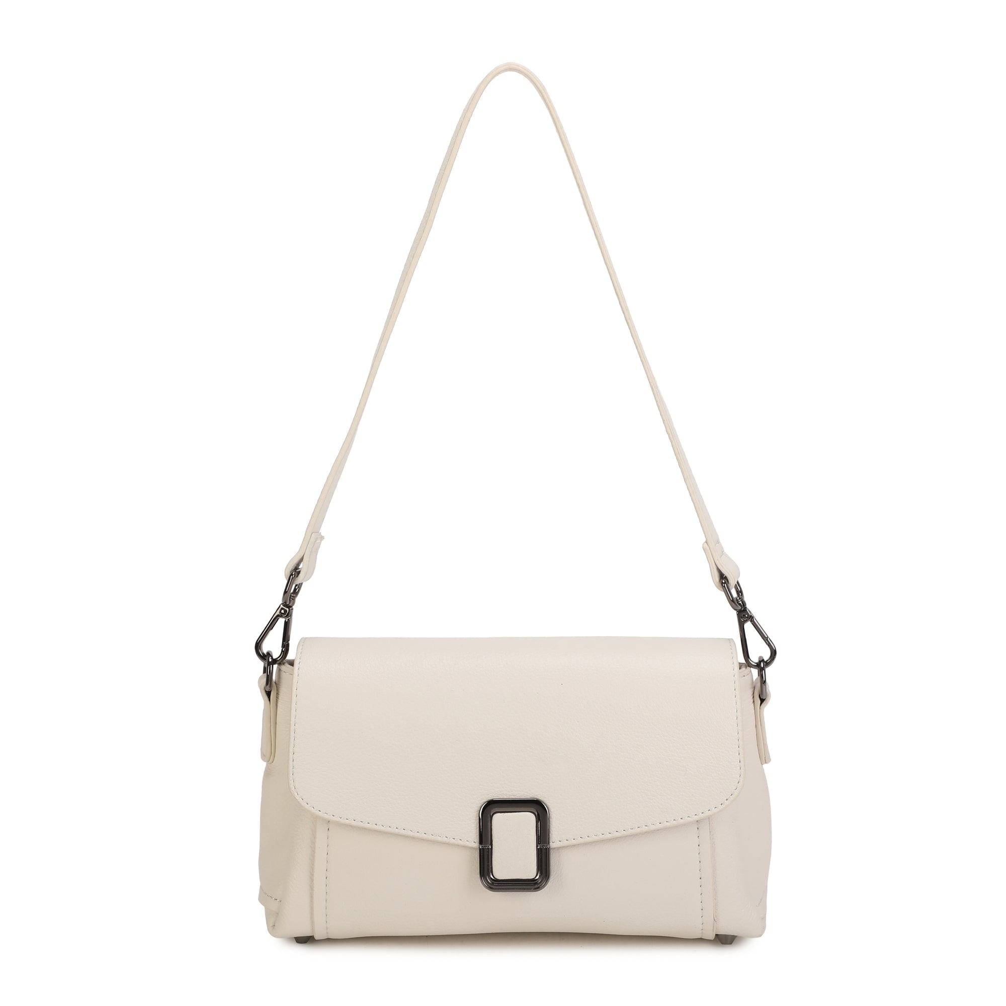 Coco Leather Crossbody Bag - Beige