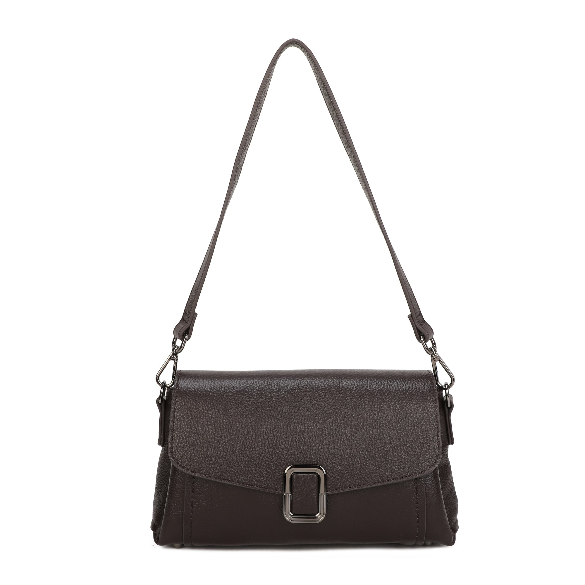 Coco Leather Crossbody Bag - Coffee