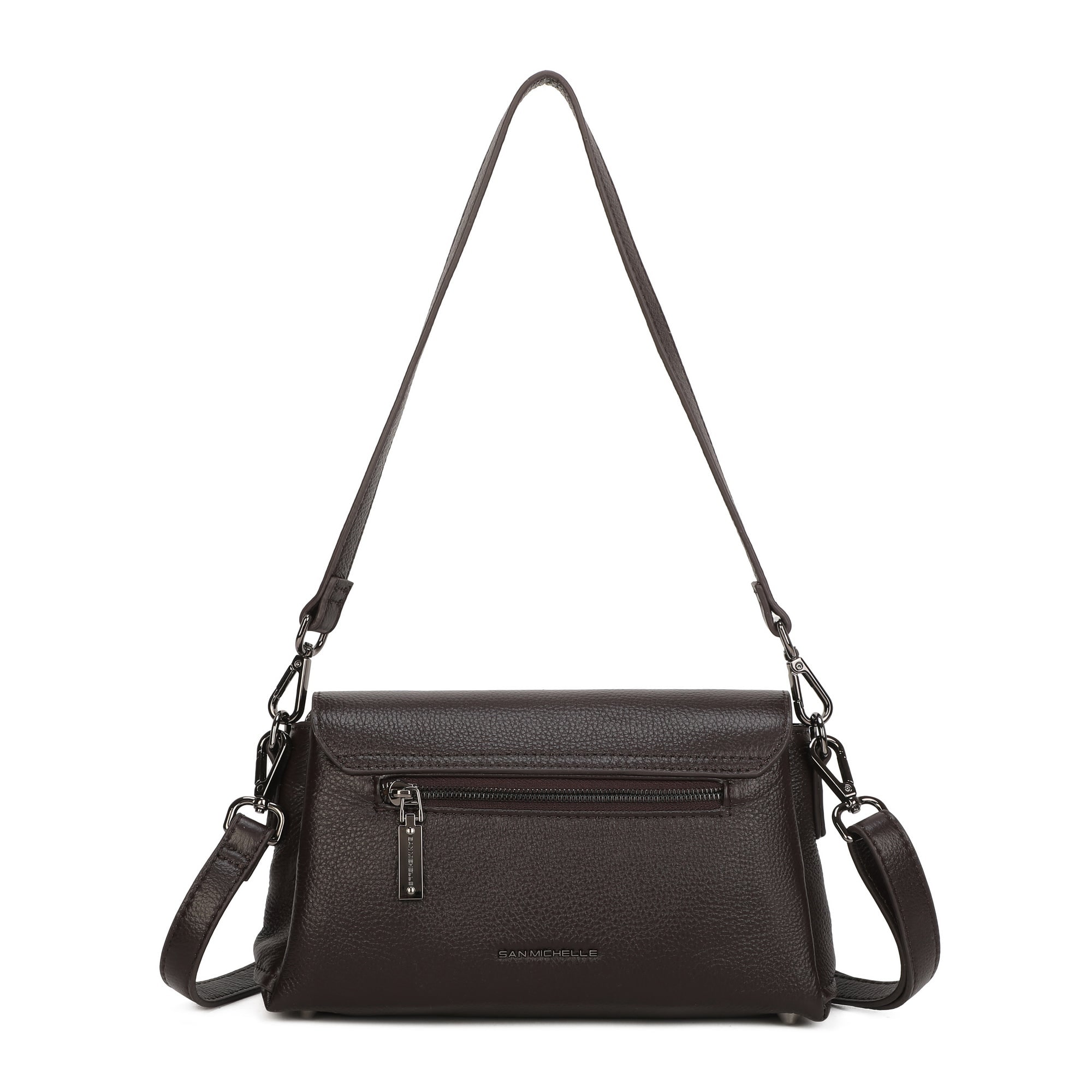 Coco Leather Crossbody Bag - Coffee view 3