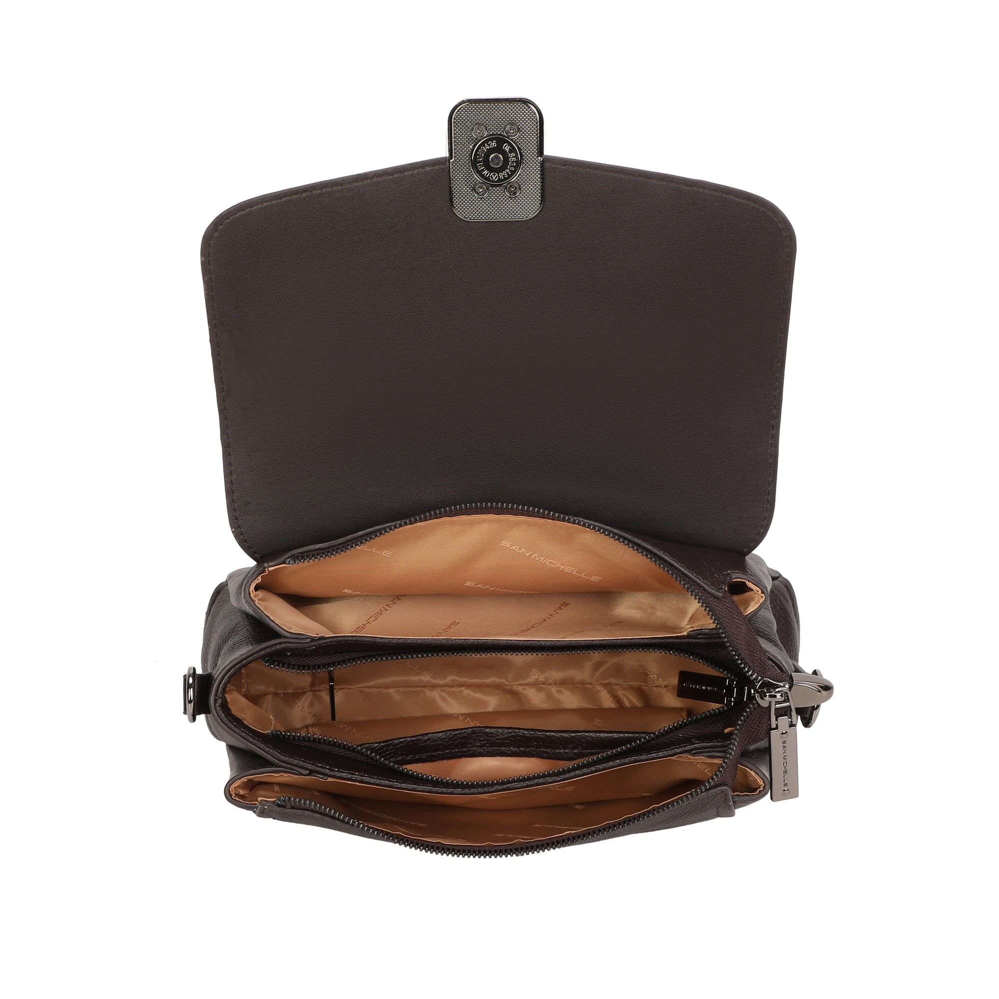 Coco Leather Crossbody Bag - Coffee view 4