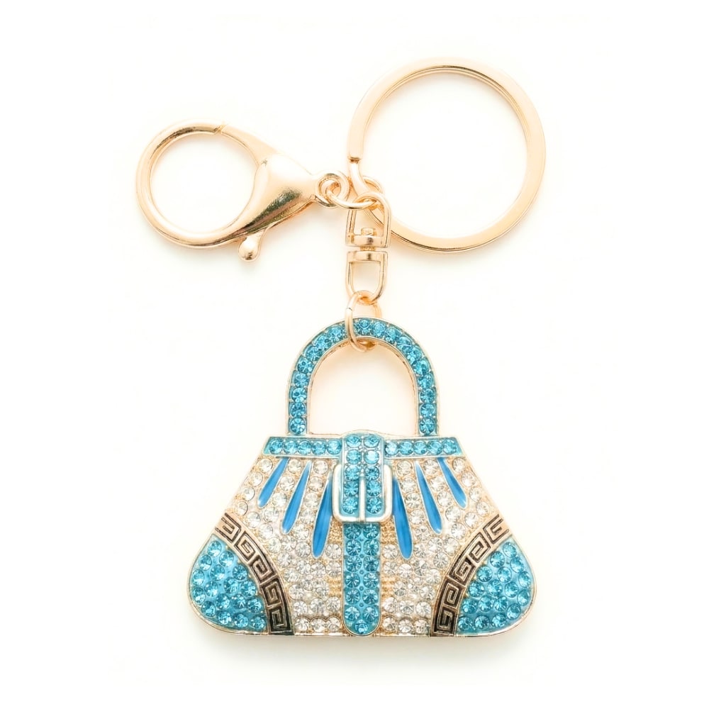Crystal Bag Keyring - Teal