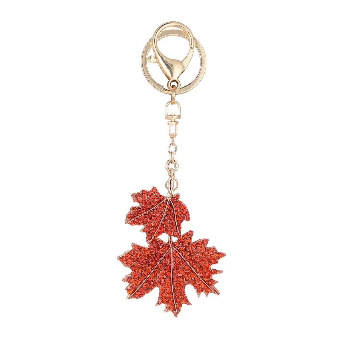Crystal Leaf Bag Charm