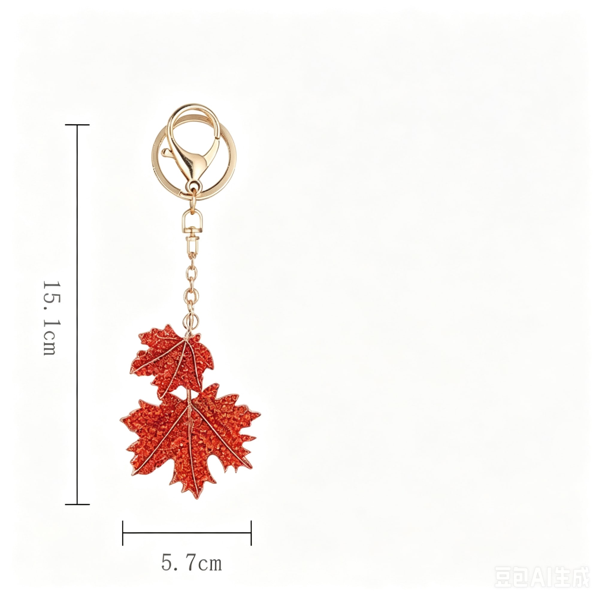 Crystal Leaf Bag Charm view 3