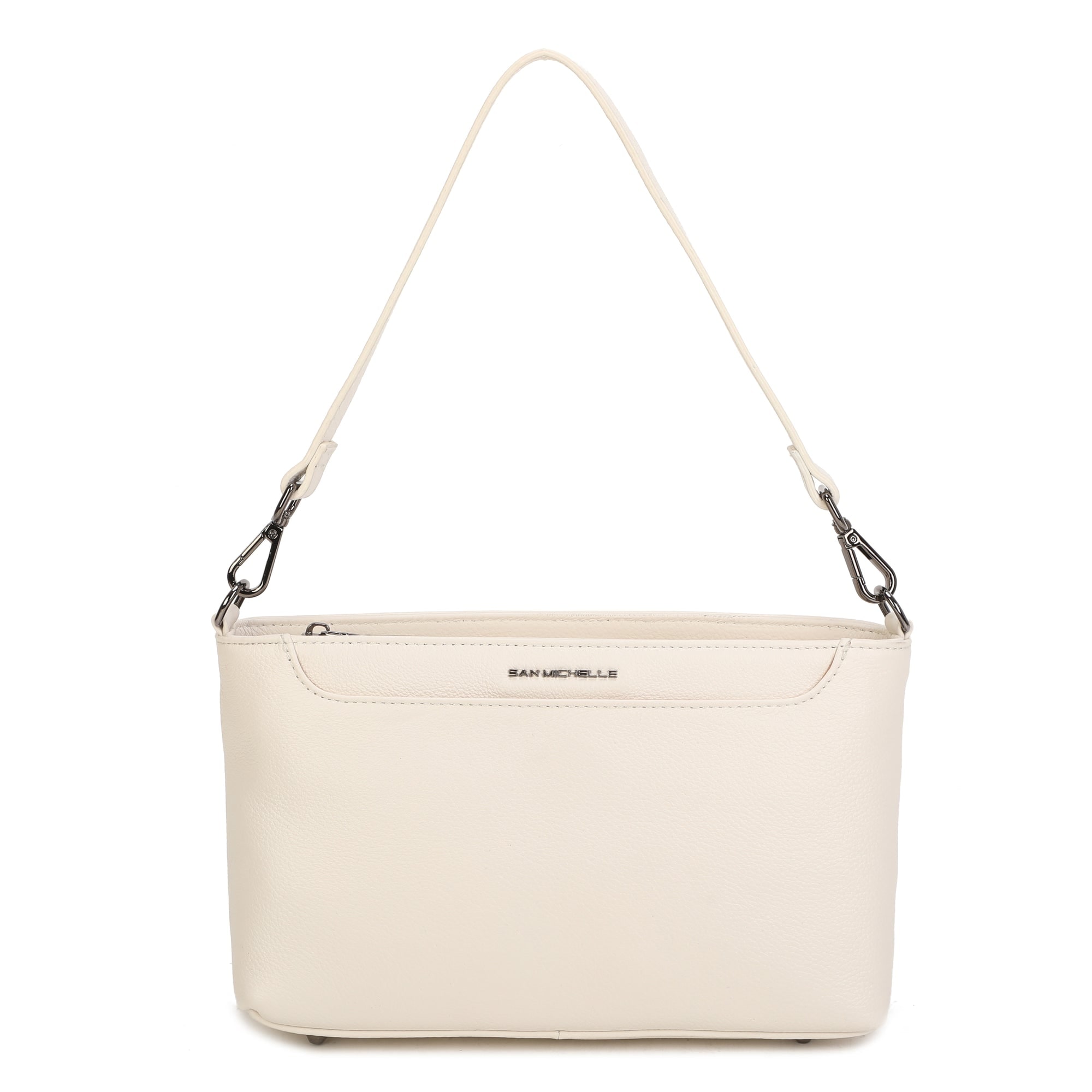 Cynthia Leather Crossbody Bag - Beige