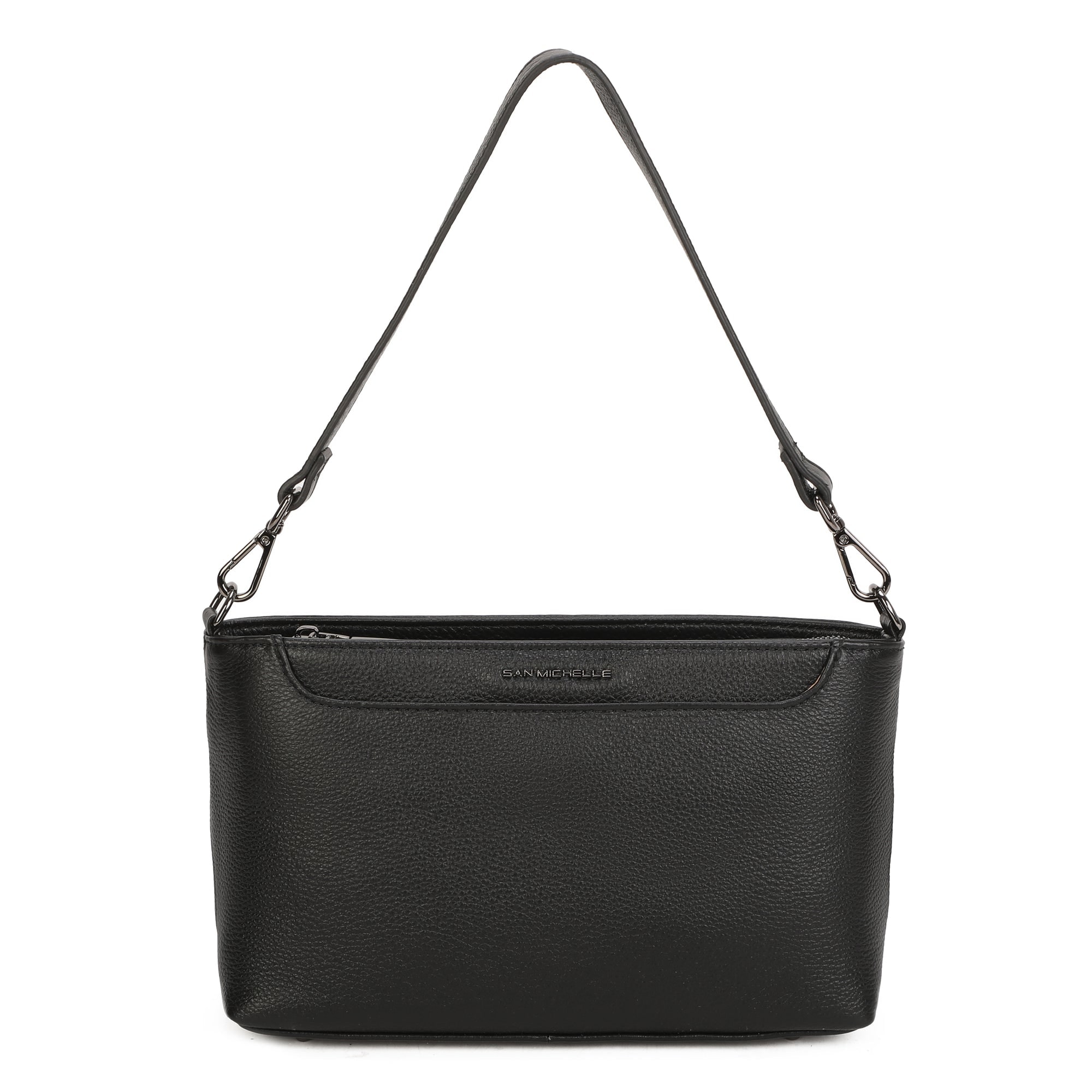 Cynthia Leather Crossbody Bag - Black