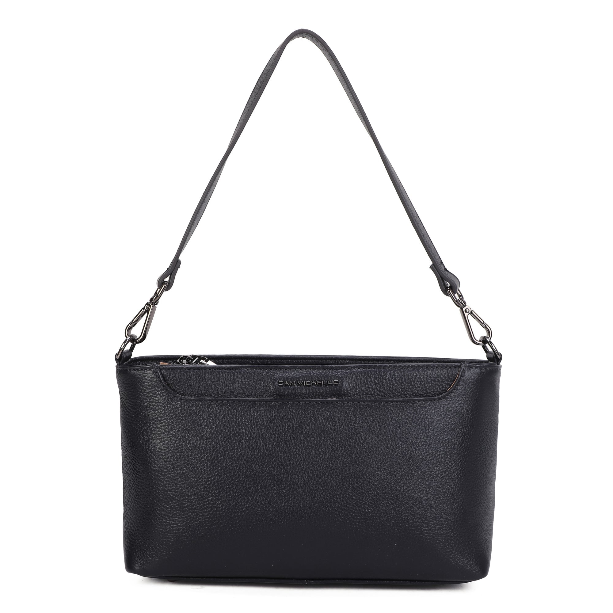 Cynthia Leather Crossbody Bag - Navy Blue