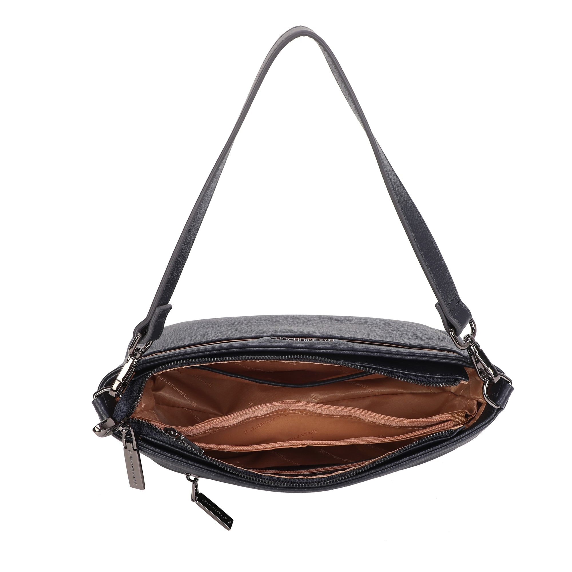 Cynthia Leather Crossbody Bag - Navy Blue view 5