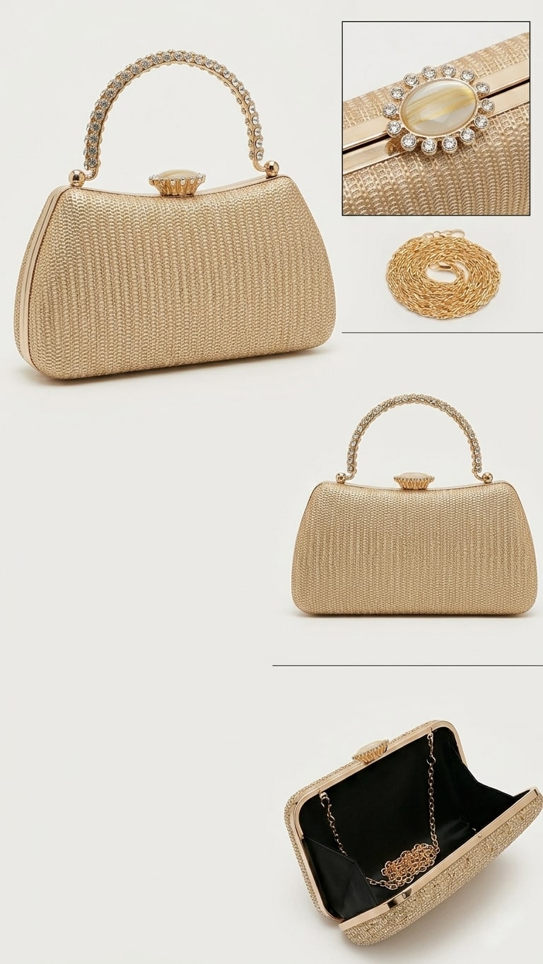 Dana Clutch Bag - Gold view 3