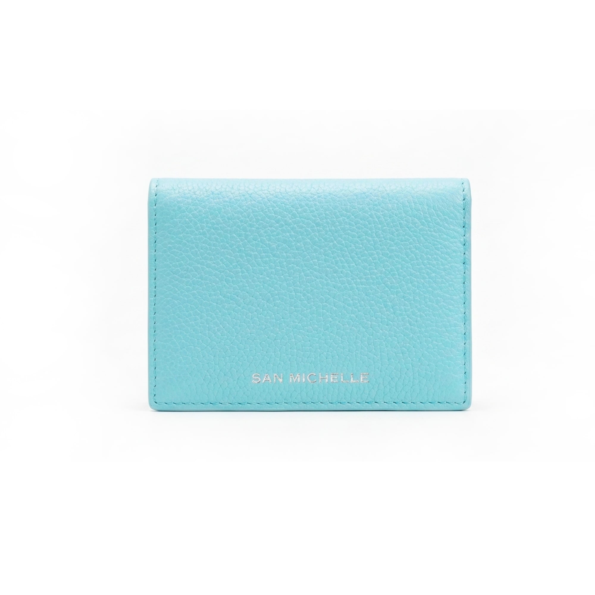 Daniel Leather Card Wallet - Aqua Blue
