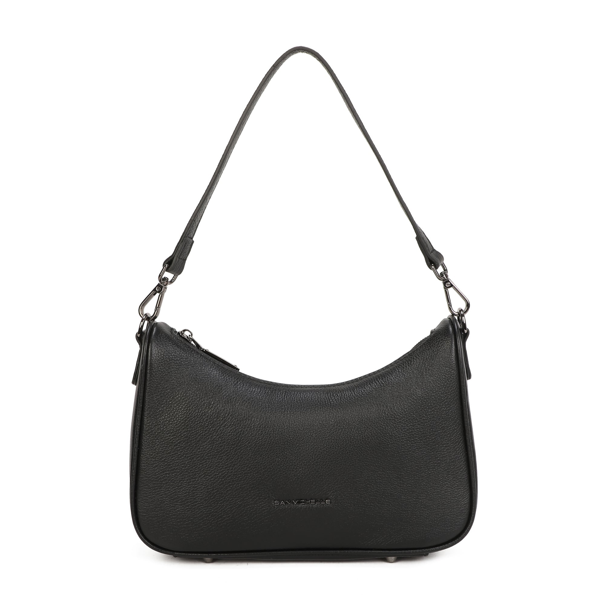 Elise Leather Shoulder Bag - Black