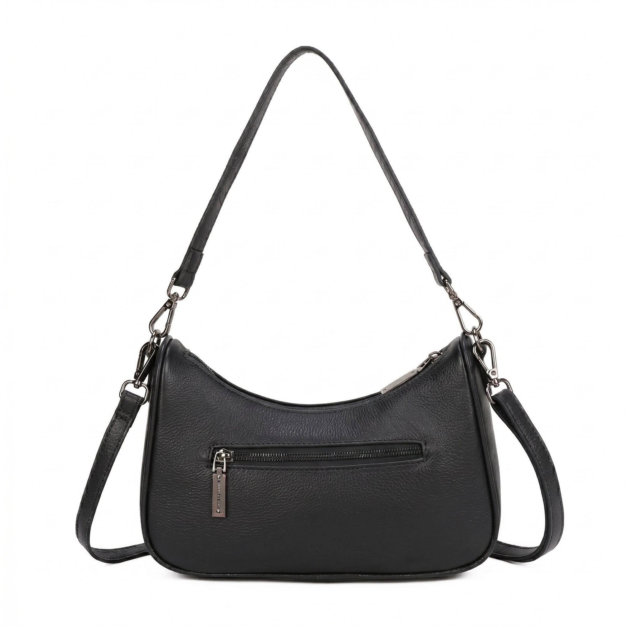 Elise Leather Shoulder Bag - Black view 3