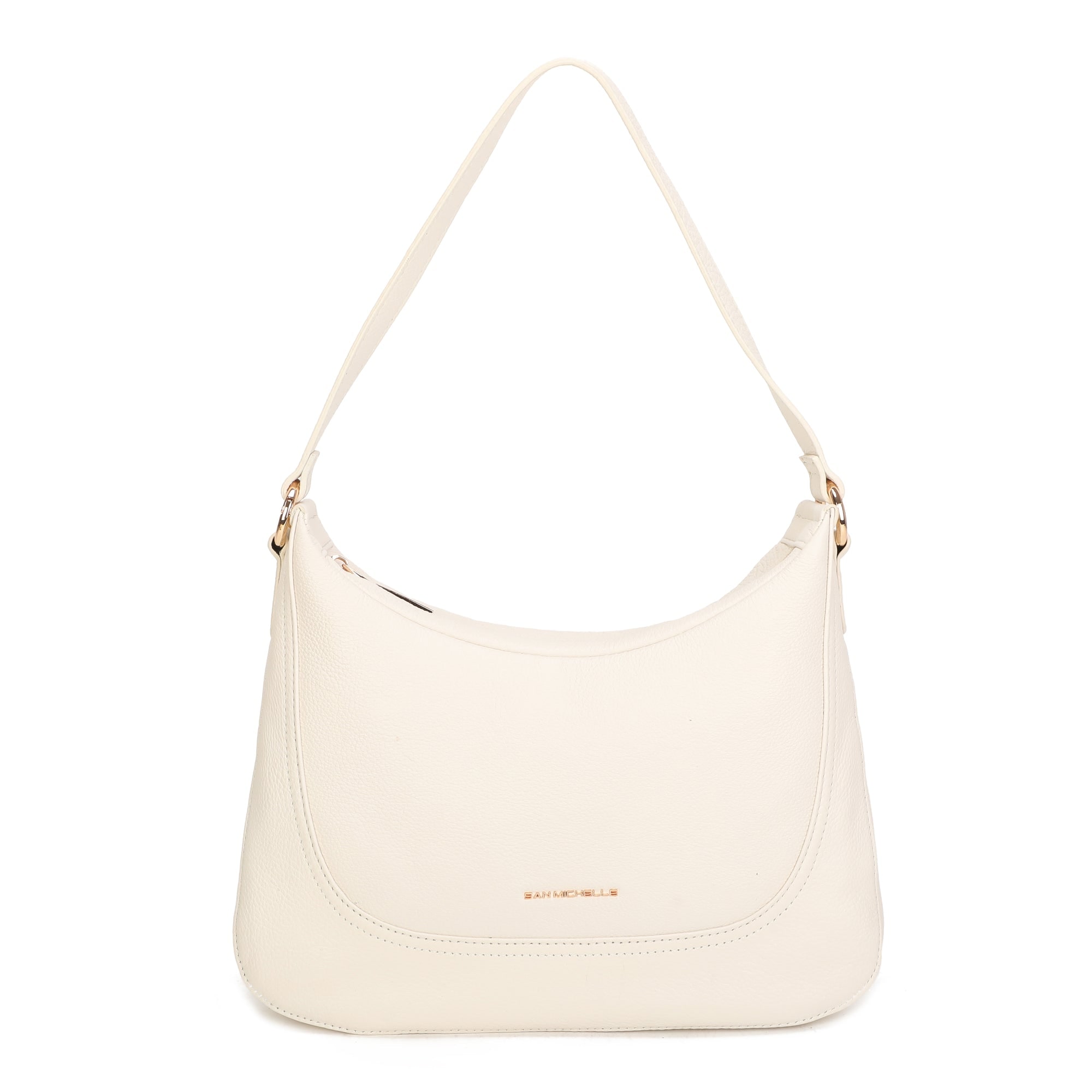Elora Leather Shoulder Bag - Beige