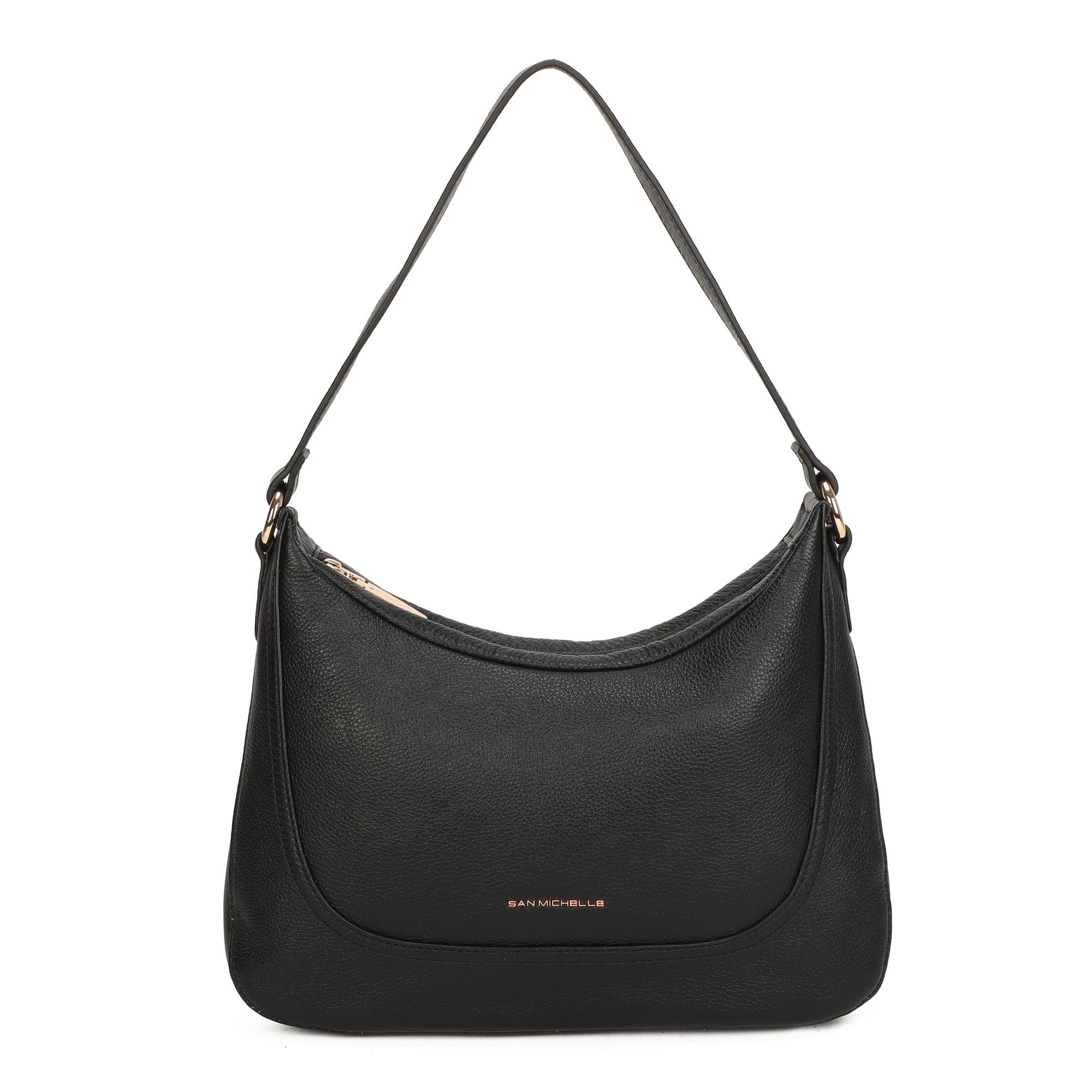 Elora Leather Shoulder Bag - Black