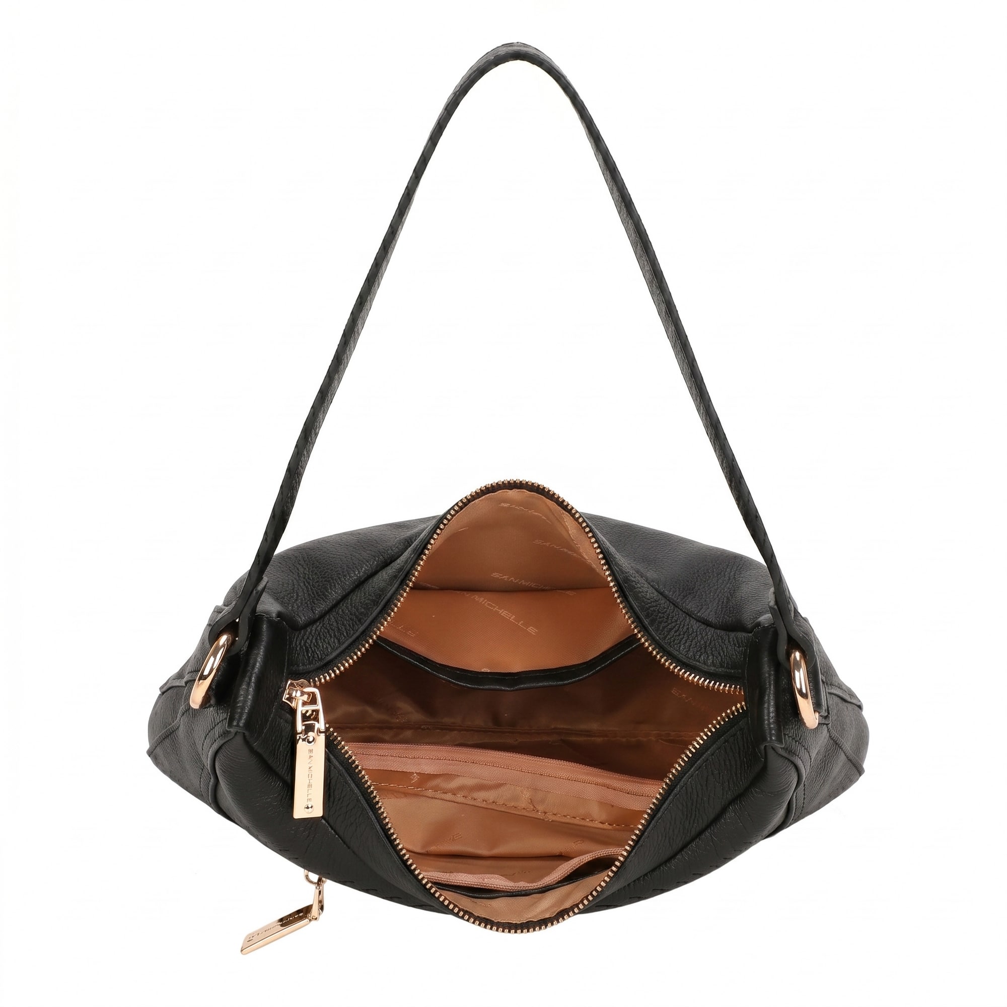 Elora Leather Shoulder Bag - Black view 3