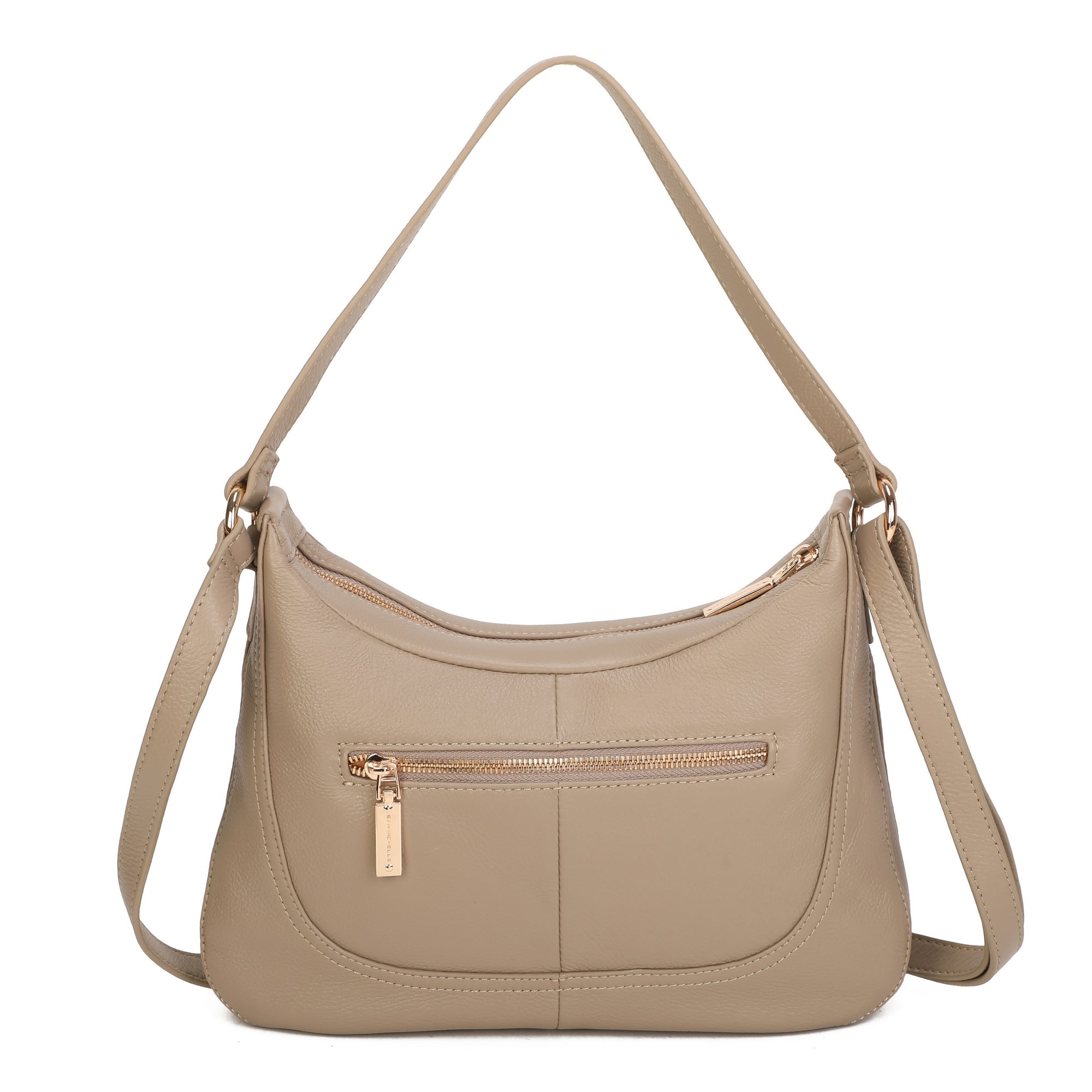 Elora Leather Shoulder Bag - Taupe view 3