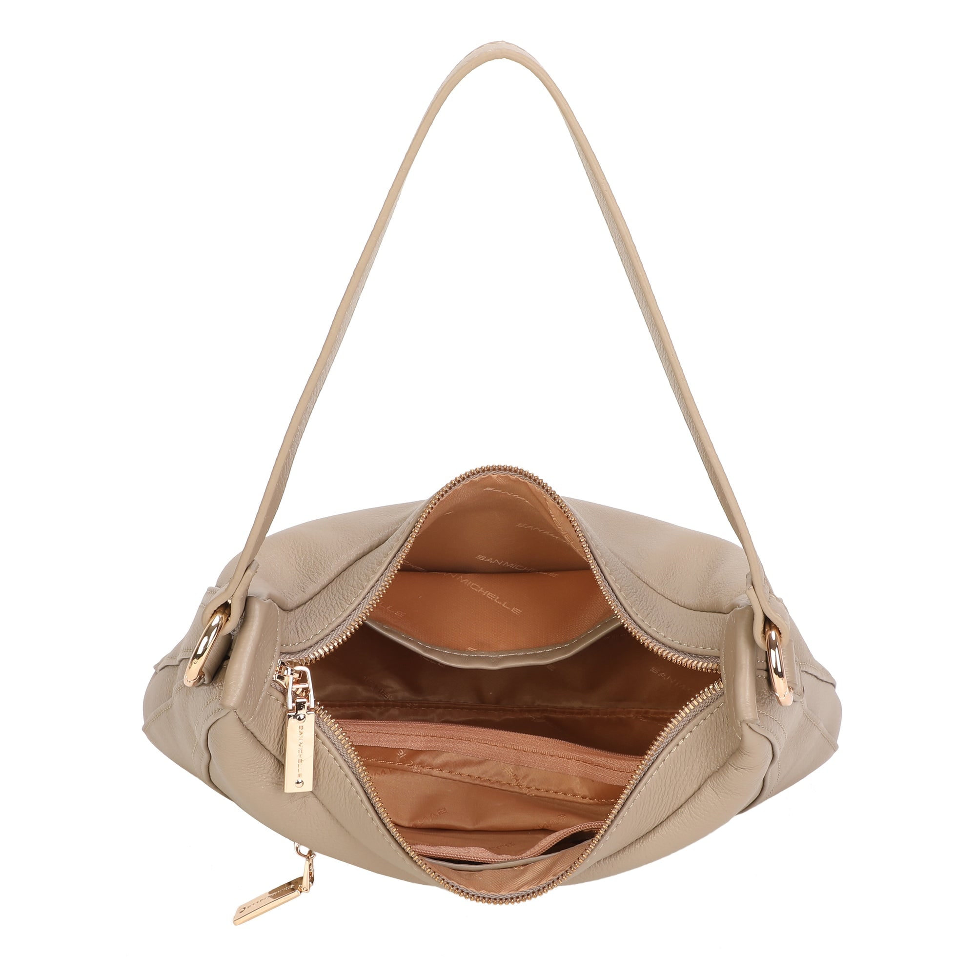 Elora Leather Shoulder Bag - Taupe view 4