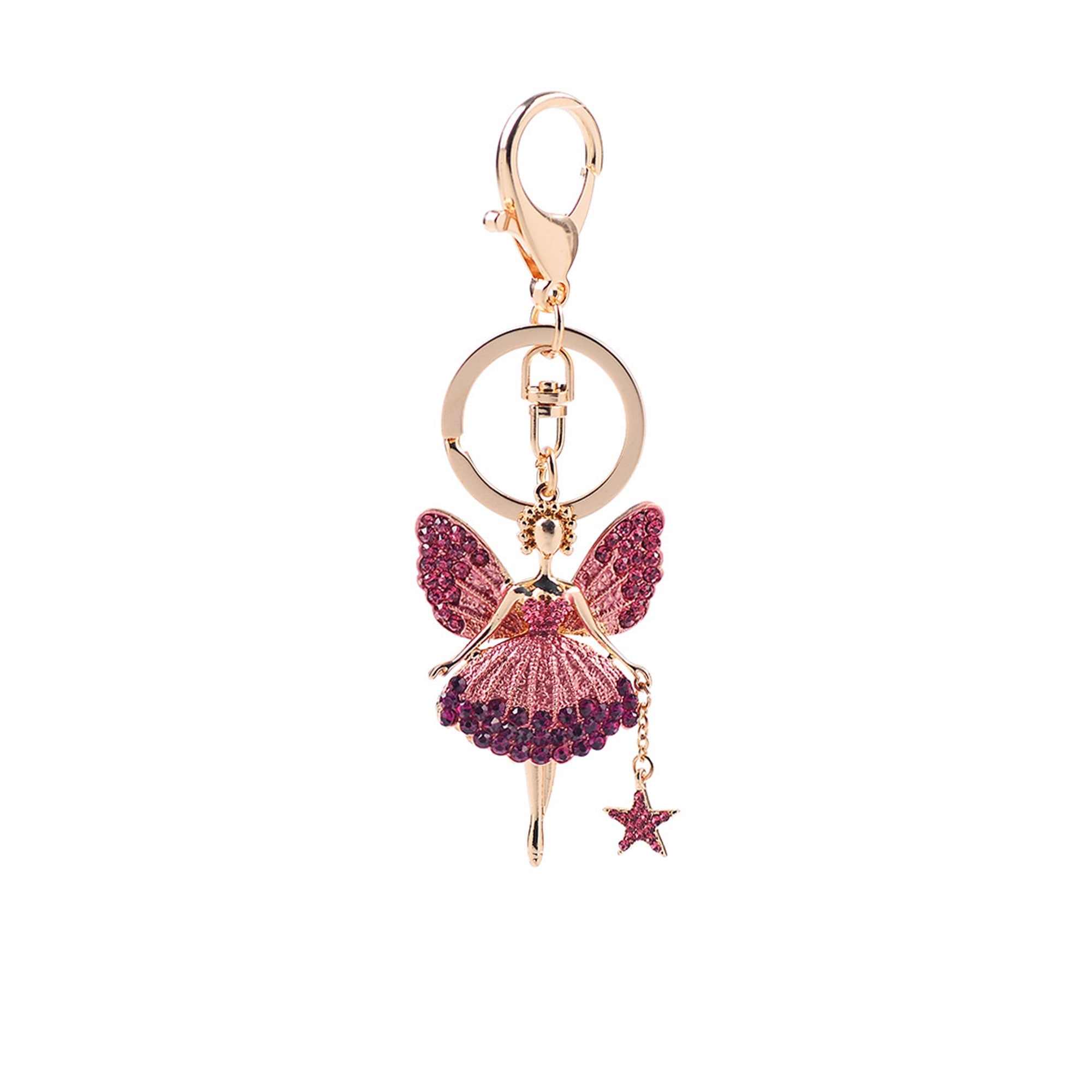 Fairy Rhinestones Keyring - Pink