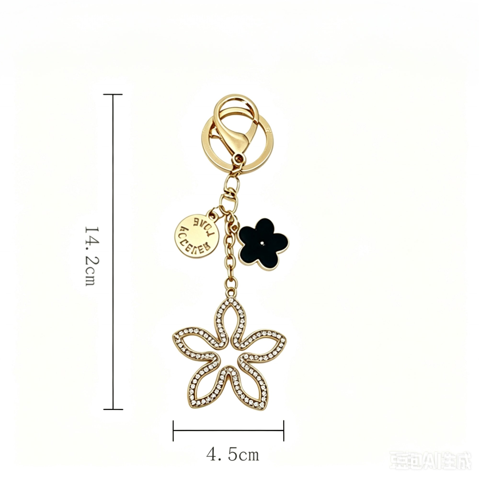 Flora Bag Charm - Black view 3