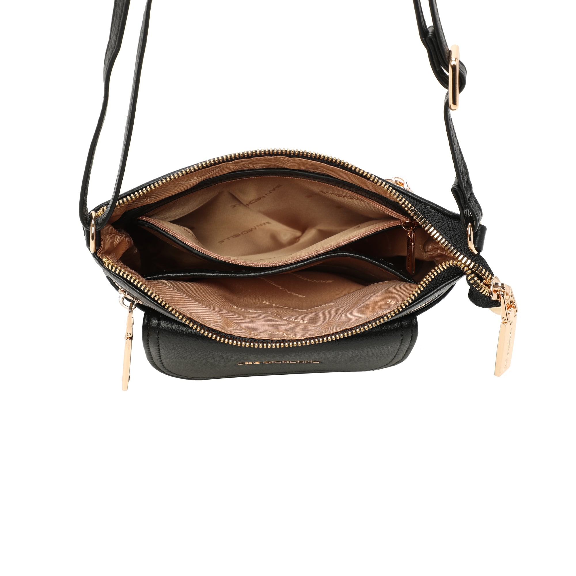 Harper Leather Crossbody Bag - Black view 5