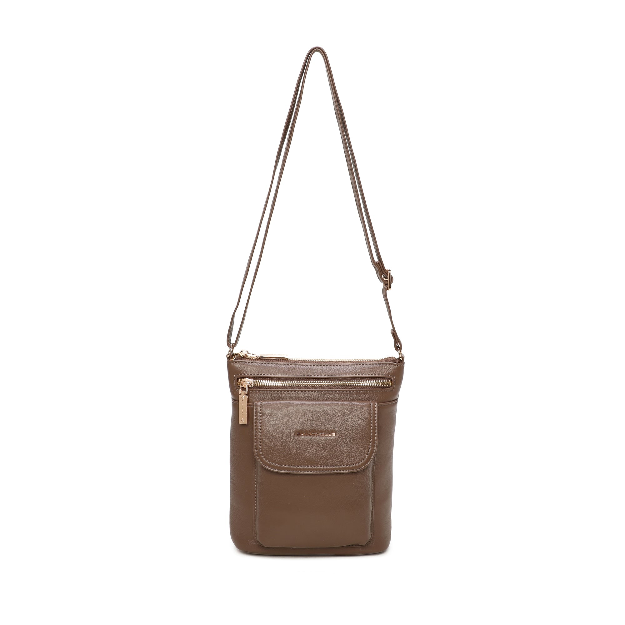 Harper Leather Crossbody Bag - Brown