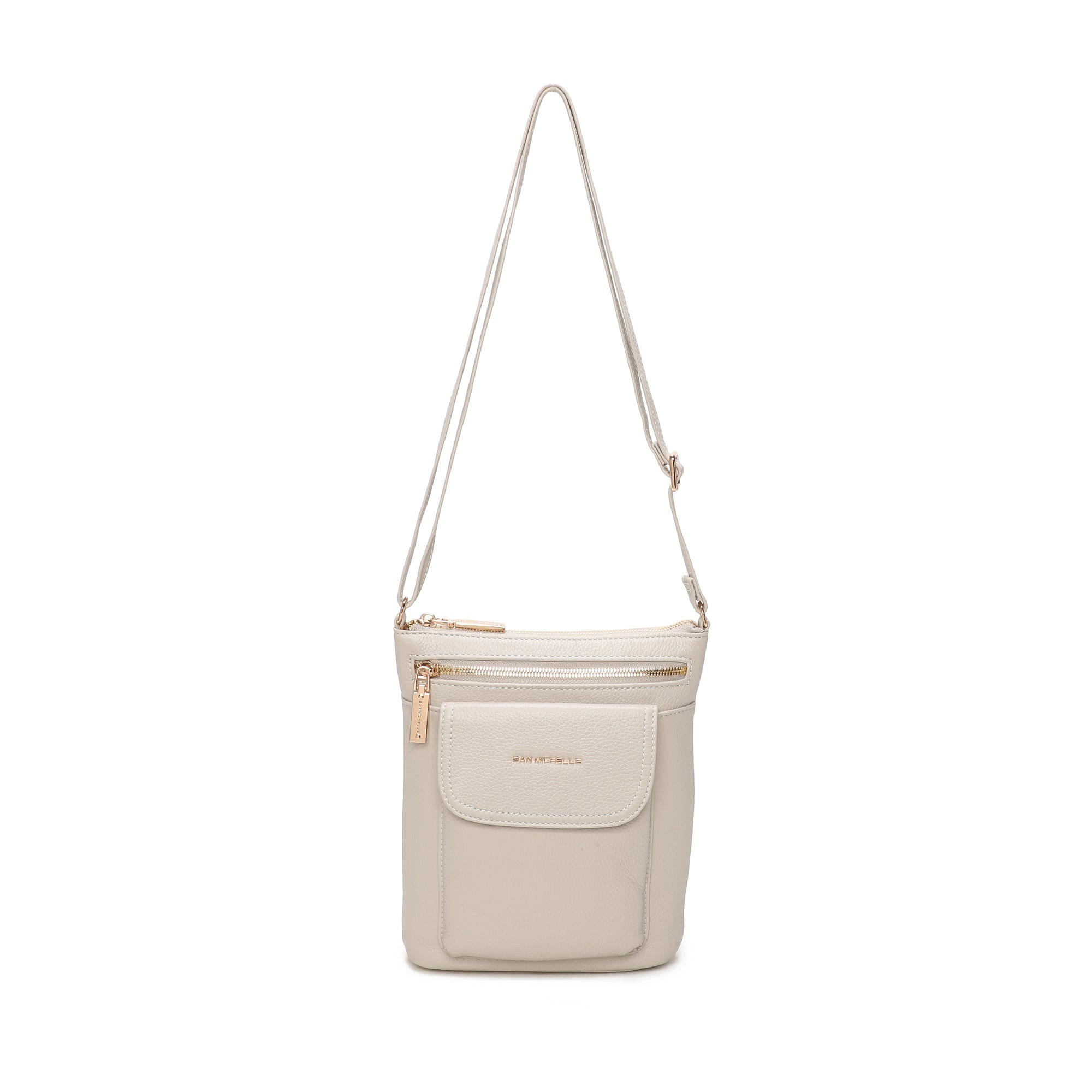 Harper Leather Crossbody Bag - Grey