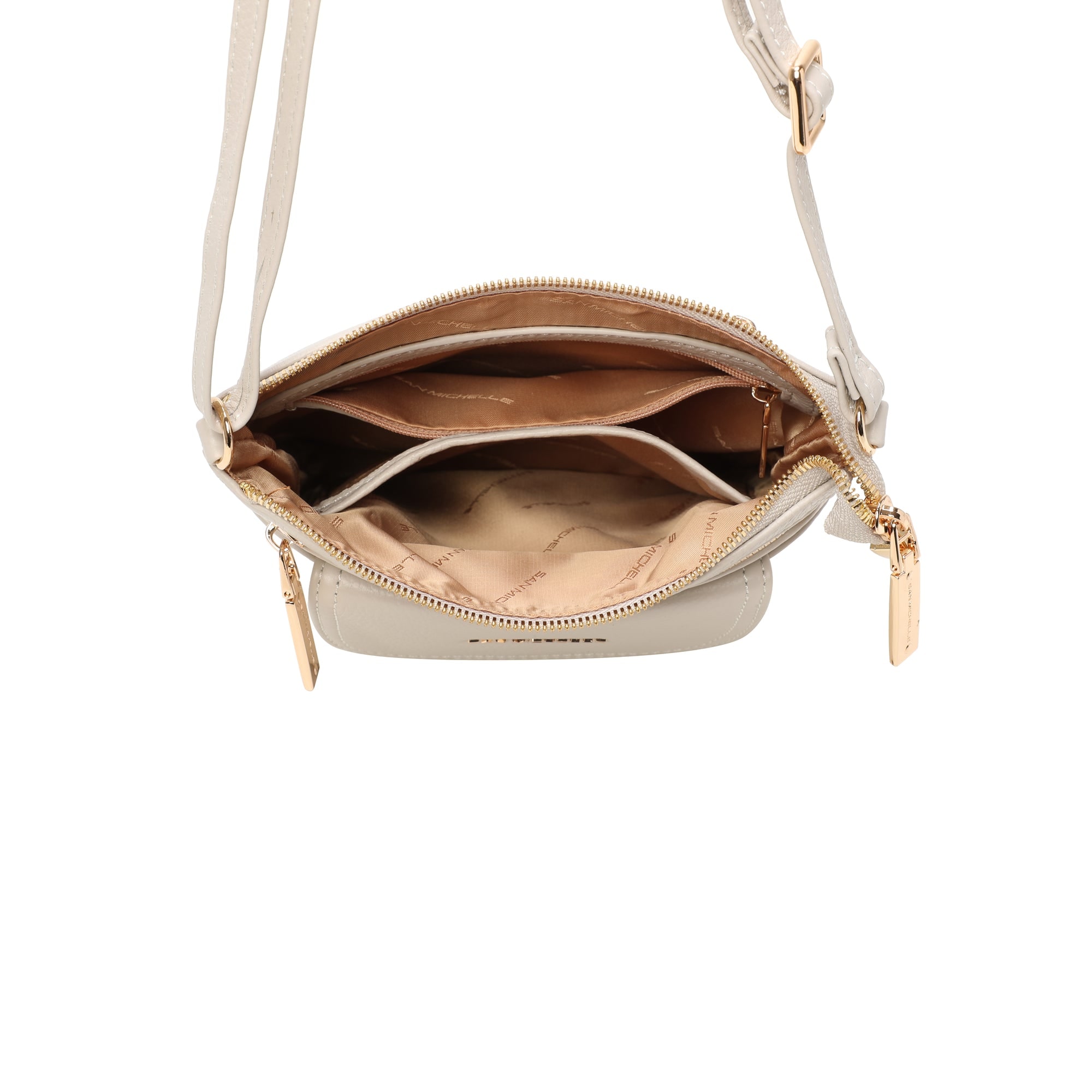 Harper Leather Crossbody Bag - Grey view 5