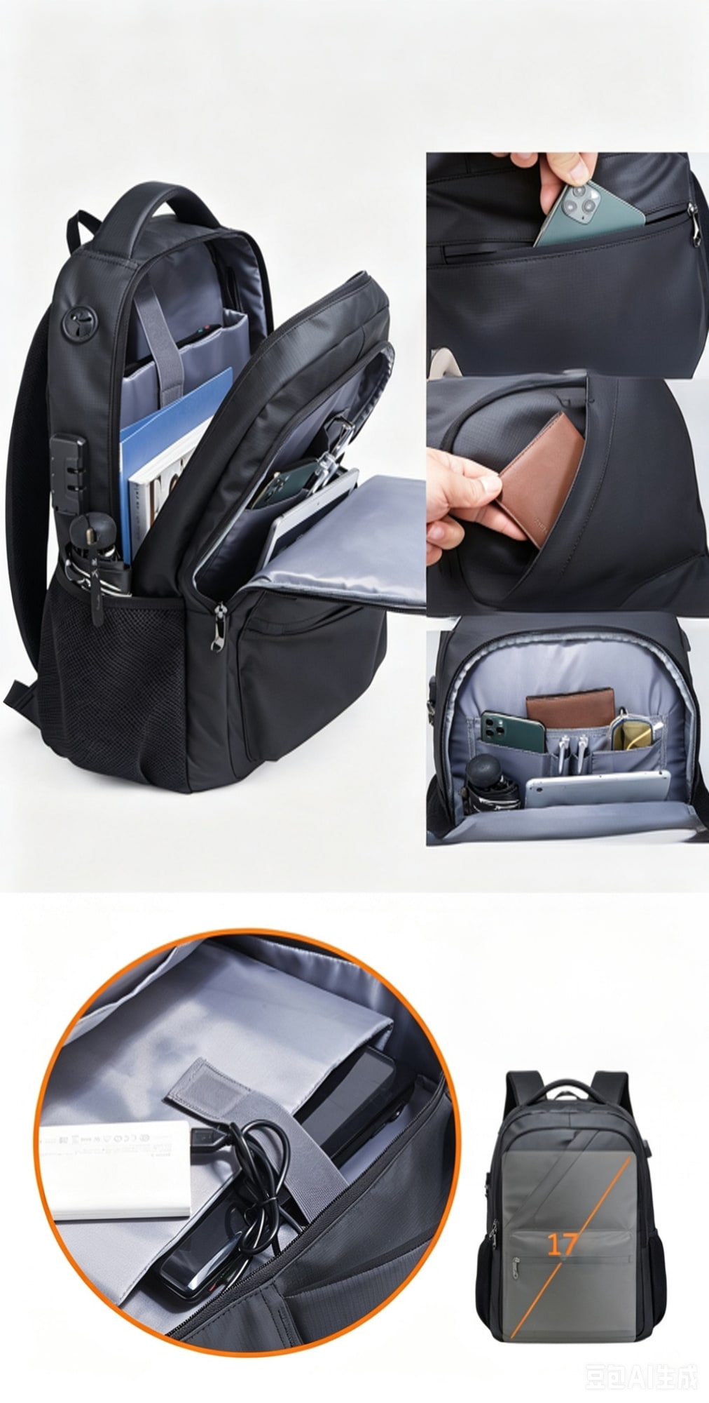 Harrison Backpack - Black view 6