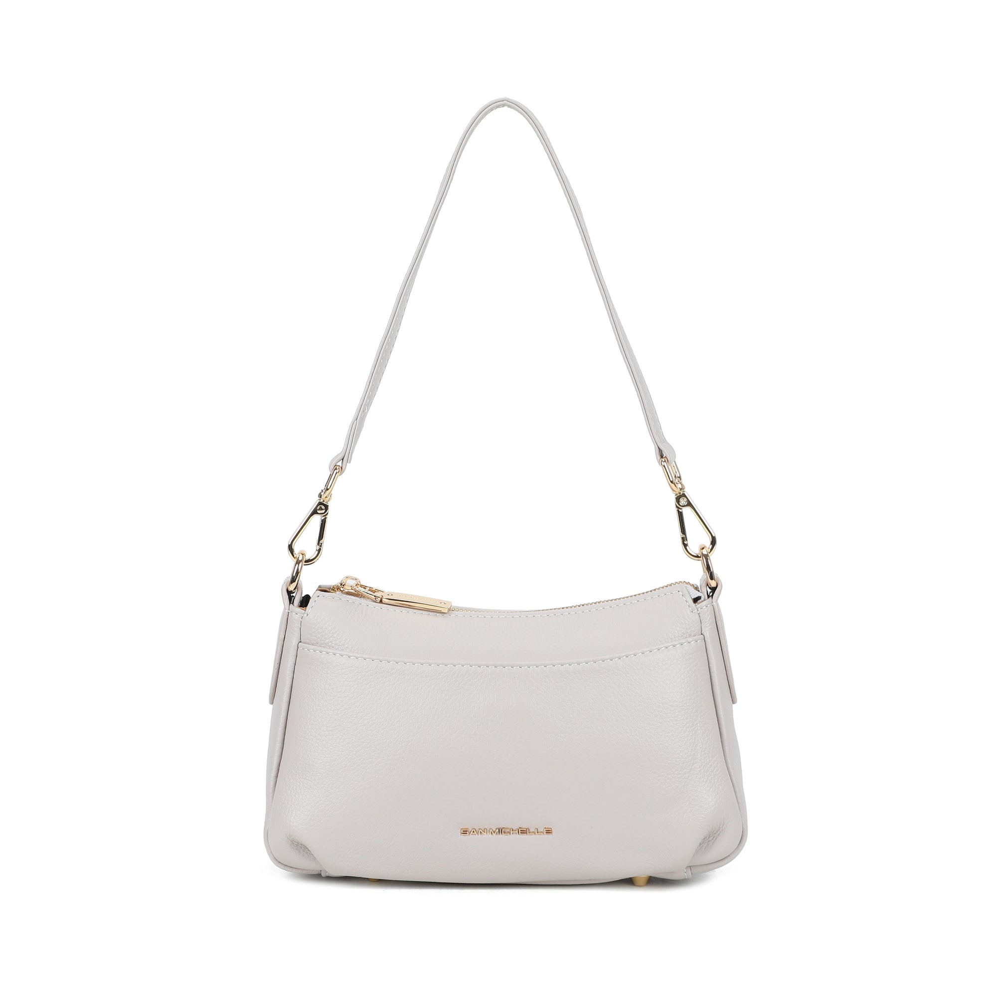 Holly Leather Shoulder Bag - Grey