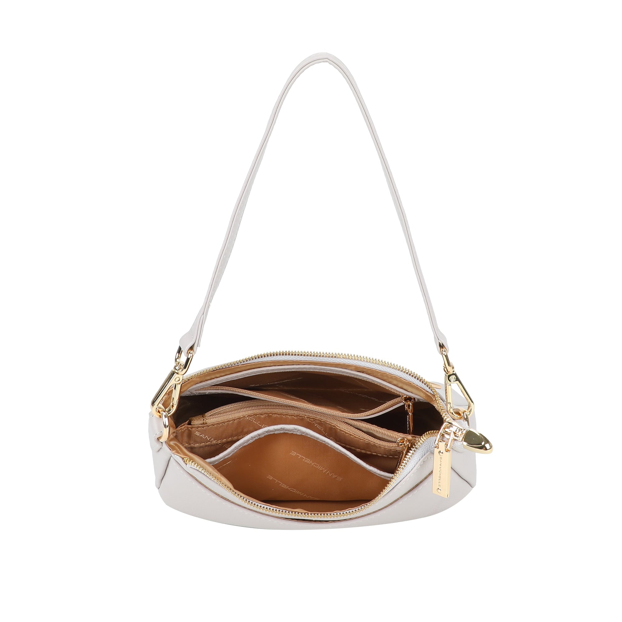 Holly Leather Shoulder Bag - Grey view 5