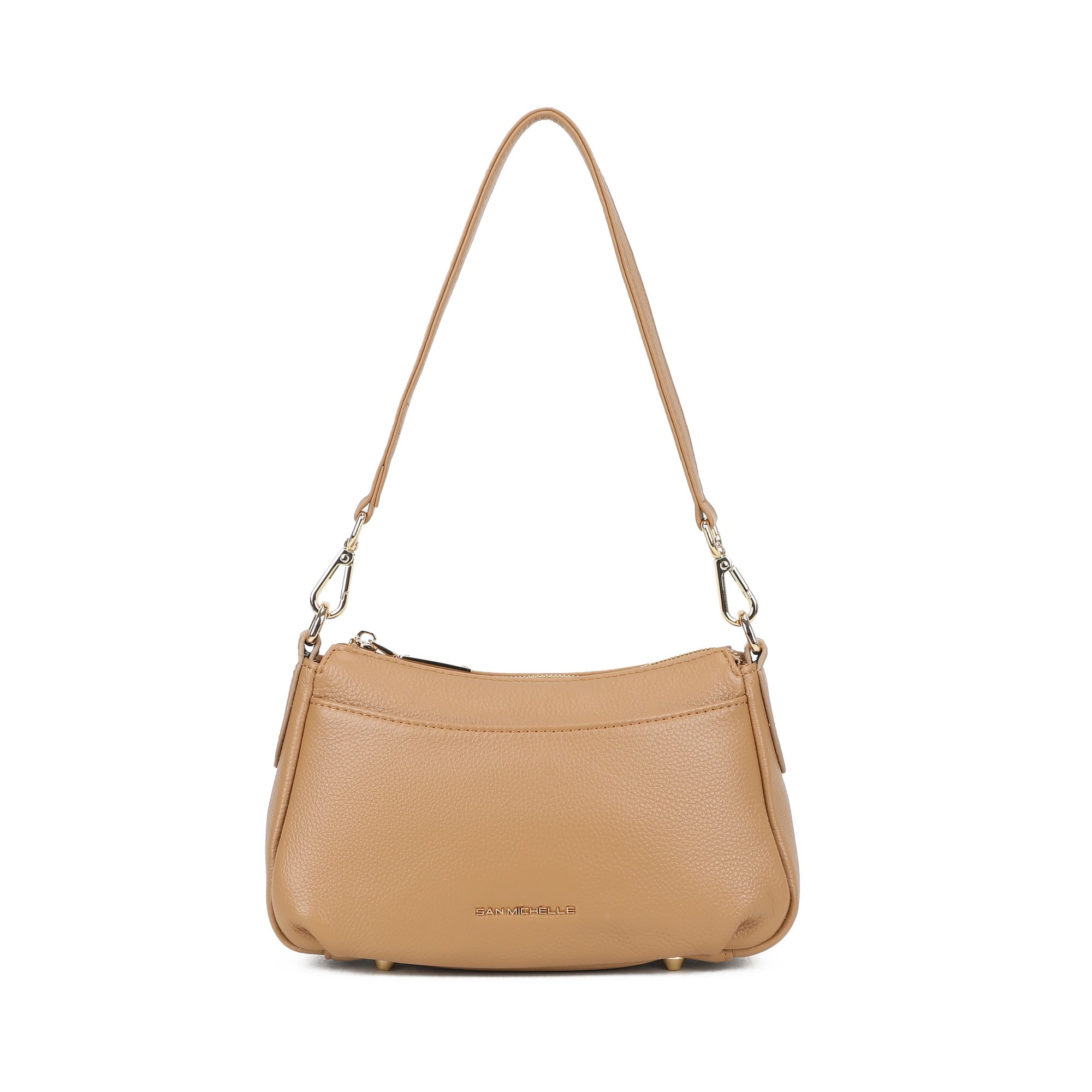 Holly Leather Shoulder Bag - Khaki