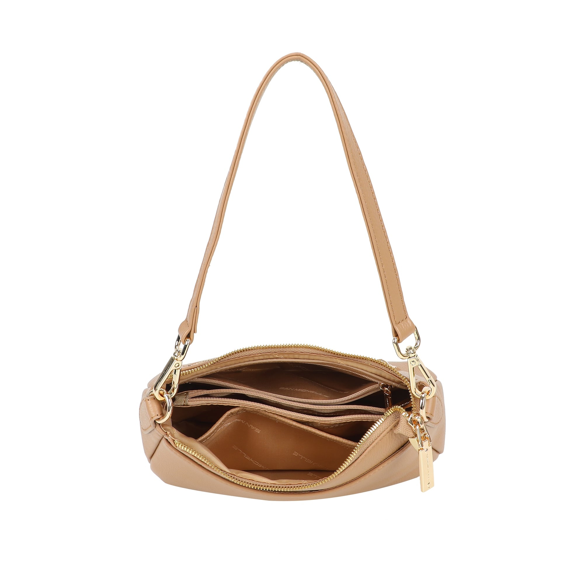 Holly Leather Shoulder Bag - Khaki view 4
