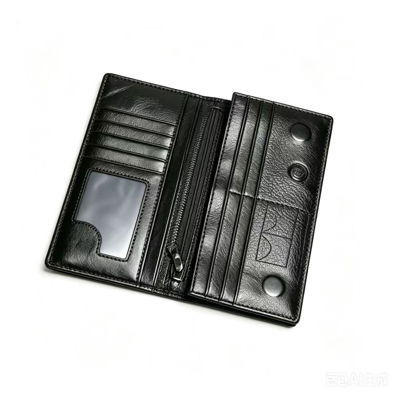 Lennox Long Leather Wallet - Black view 3
