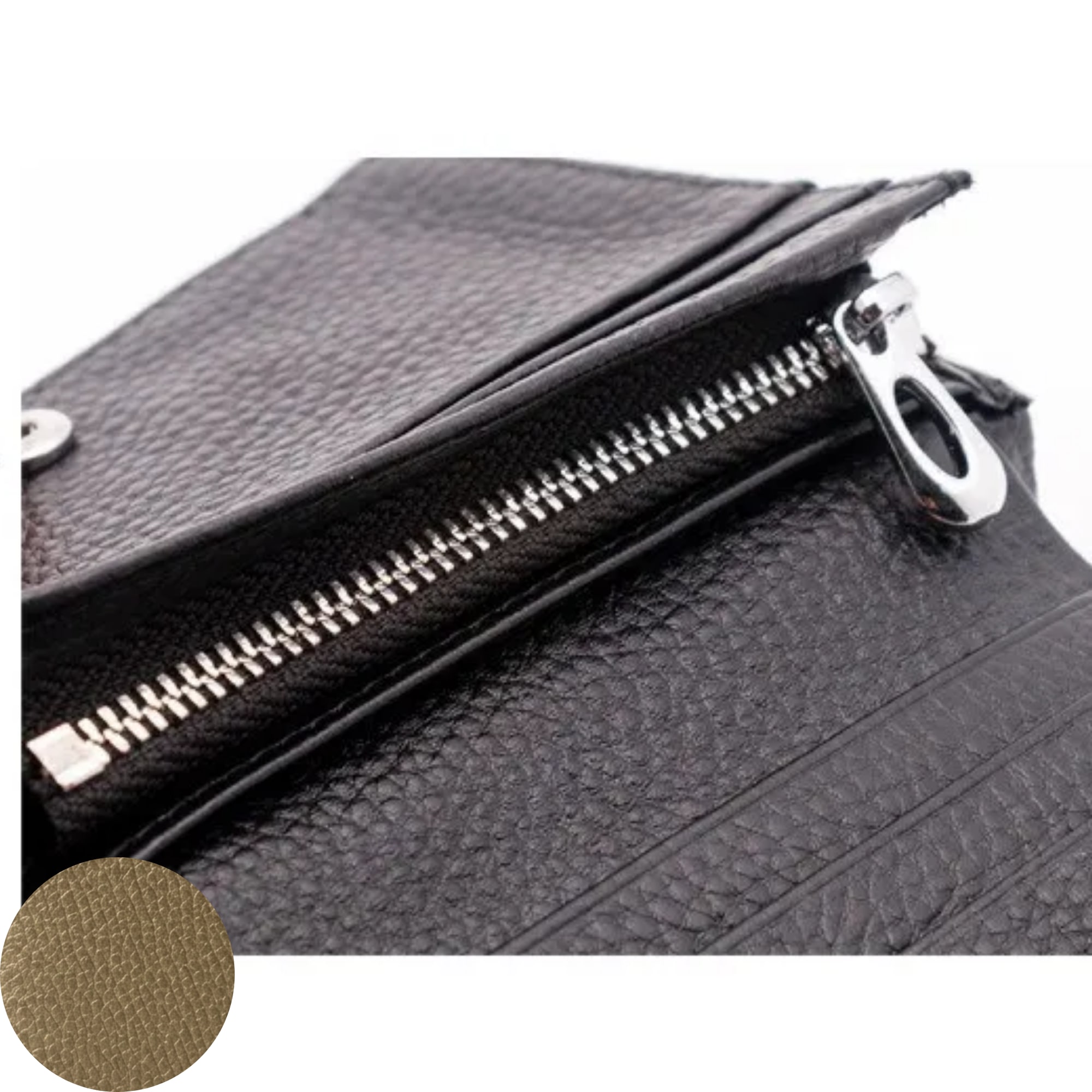 Jill Small Leather Wallet - Khaki Green view 3