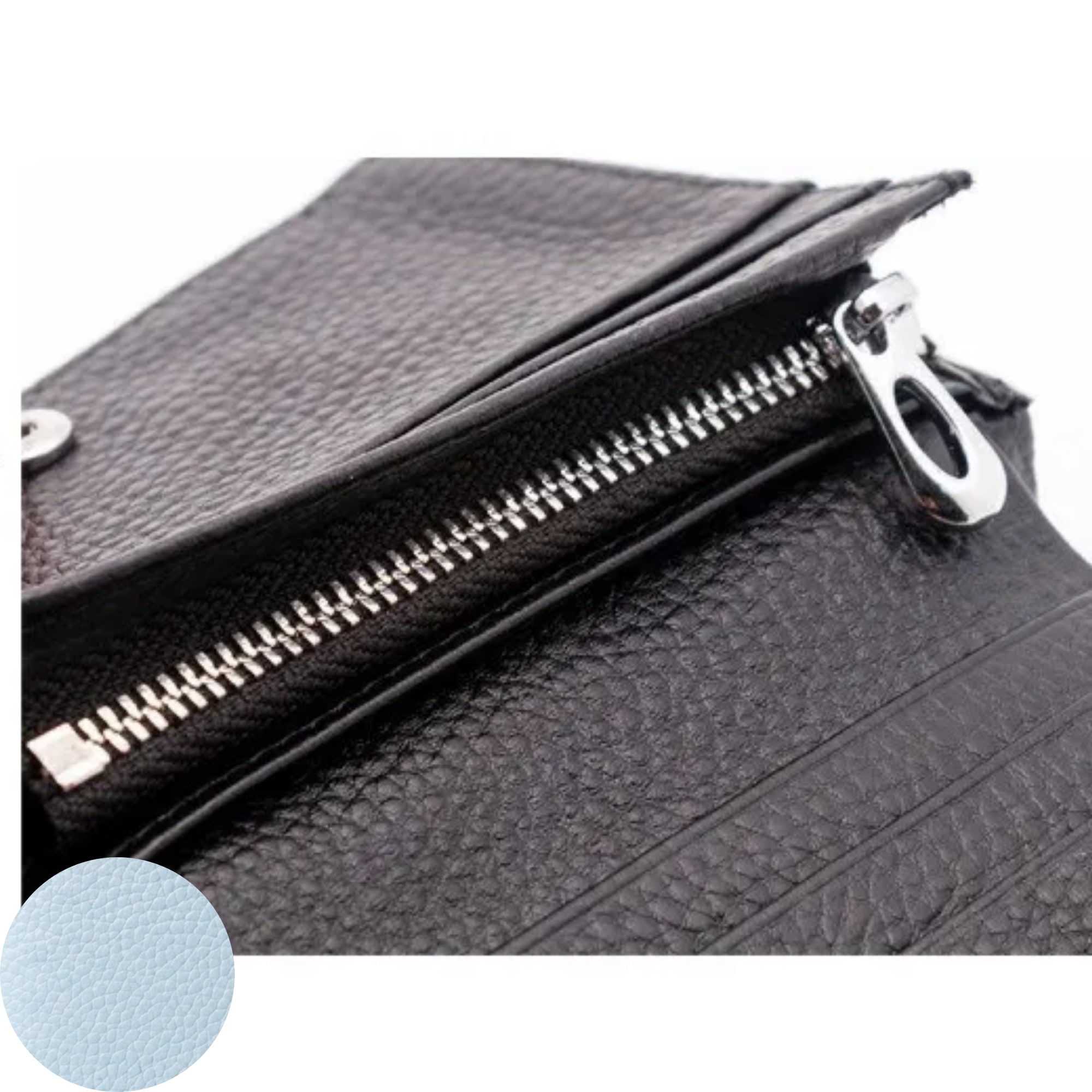 Jill Small Leather Wallet - Light Blue view 5