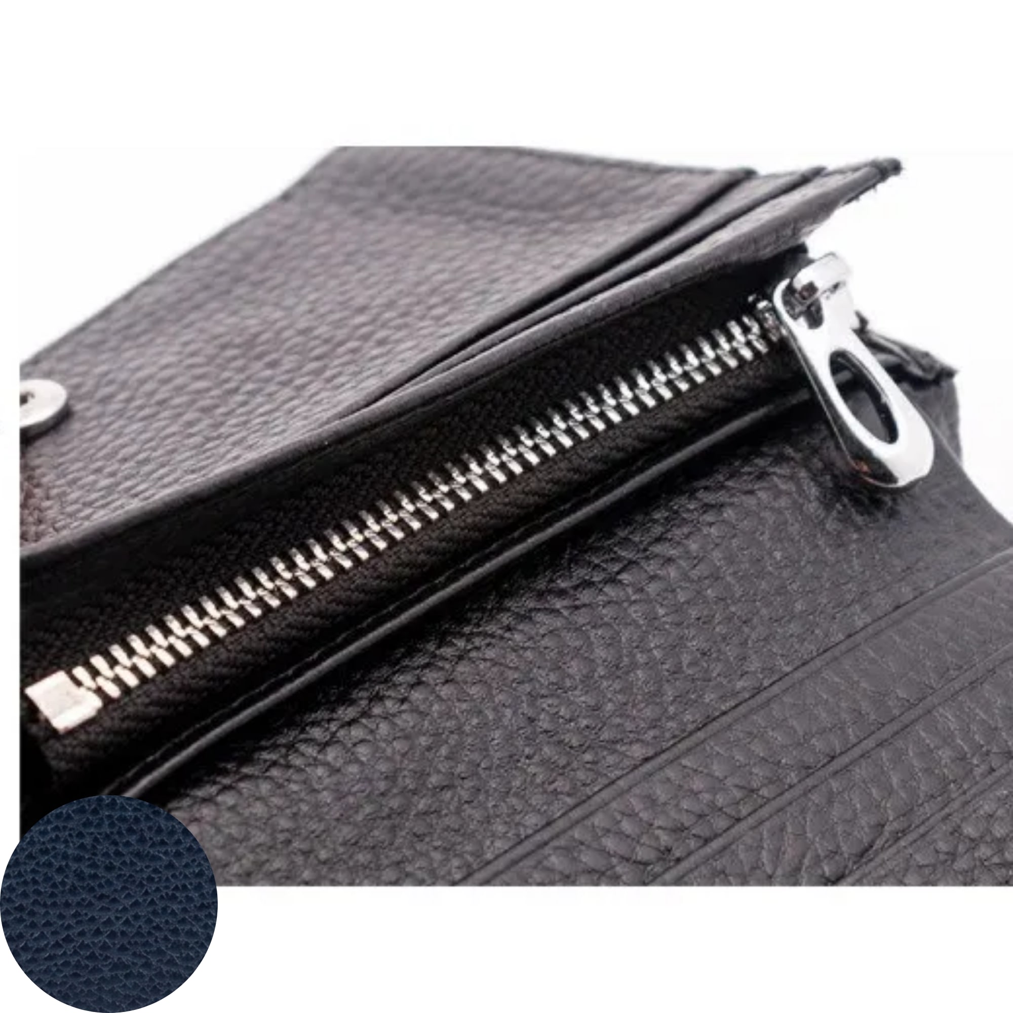 Jill Small Leather Wallet - Navy view 5