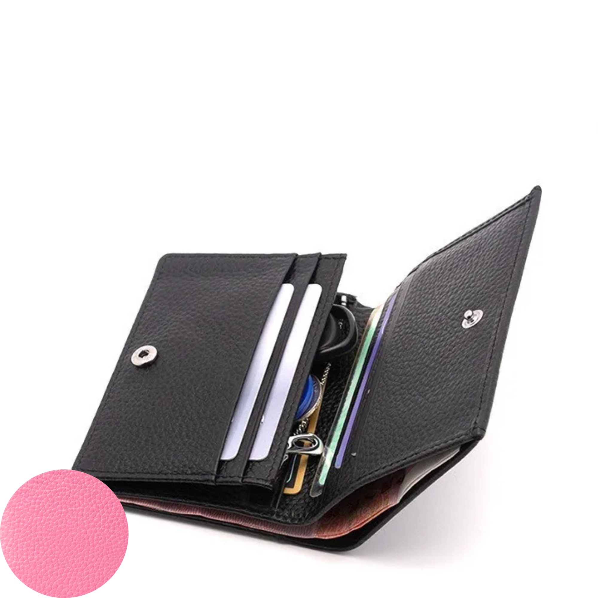 Jill Small Leather Wallet - Pink view 4