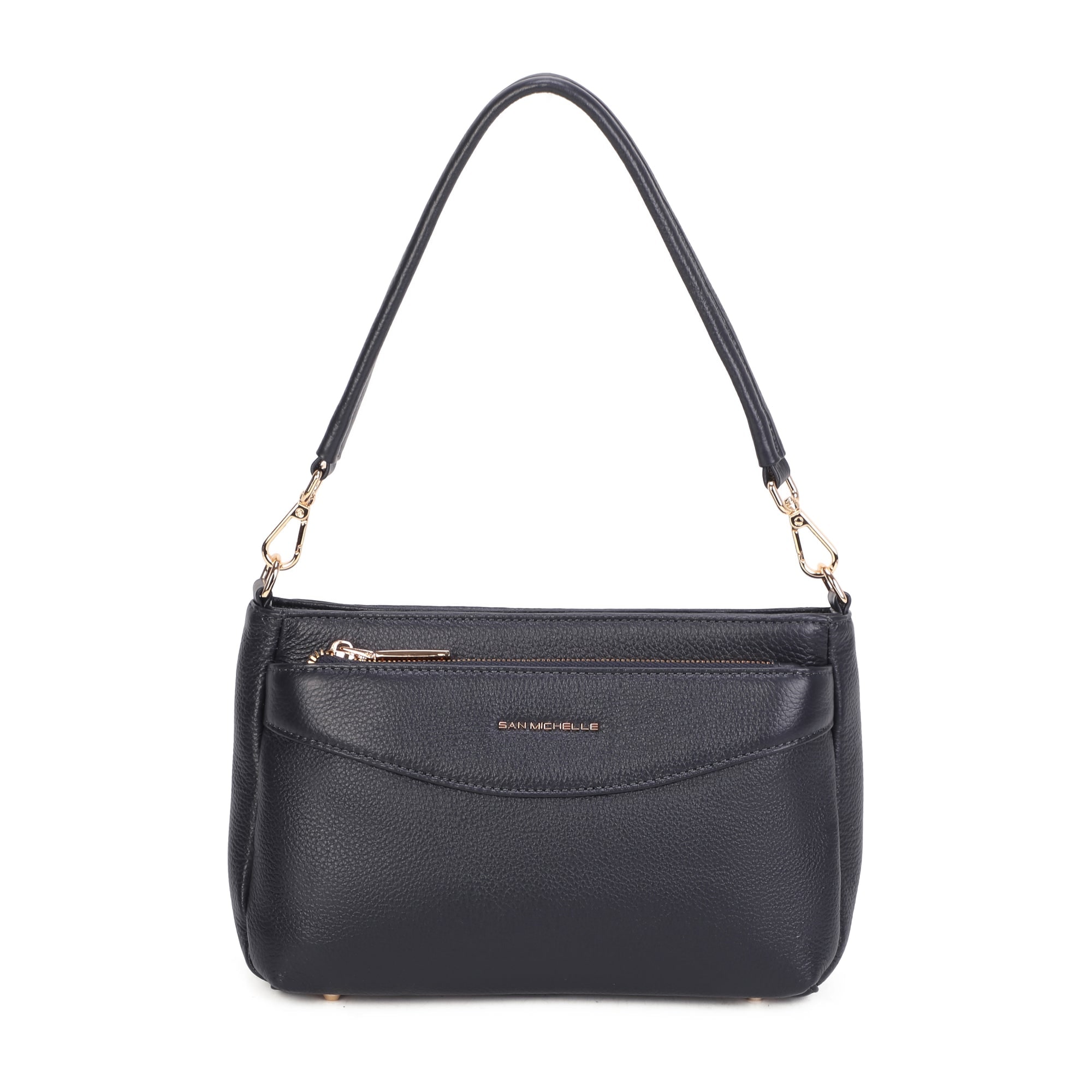 Jolene Leather Crossbody Bag - Navy