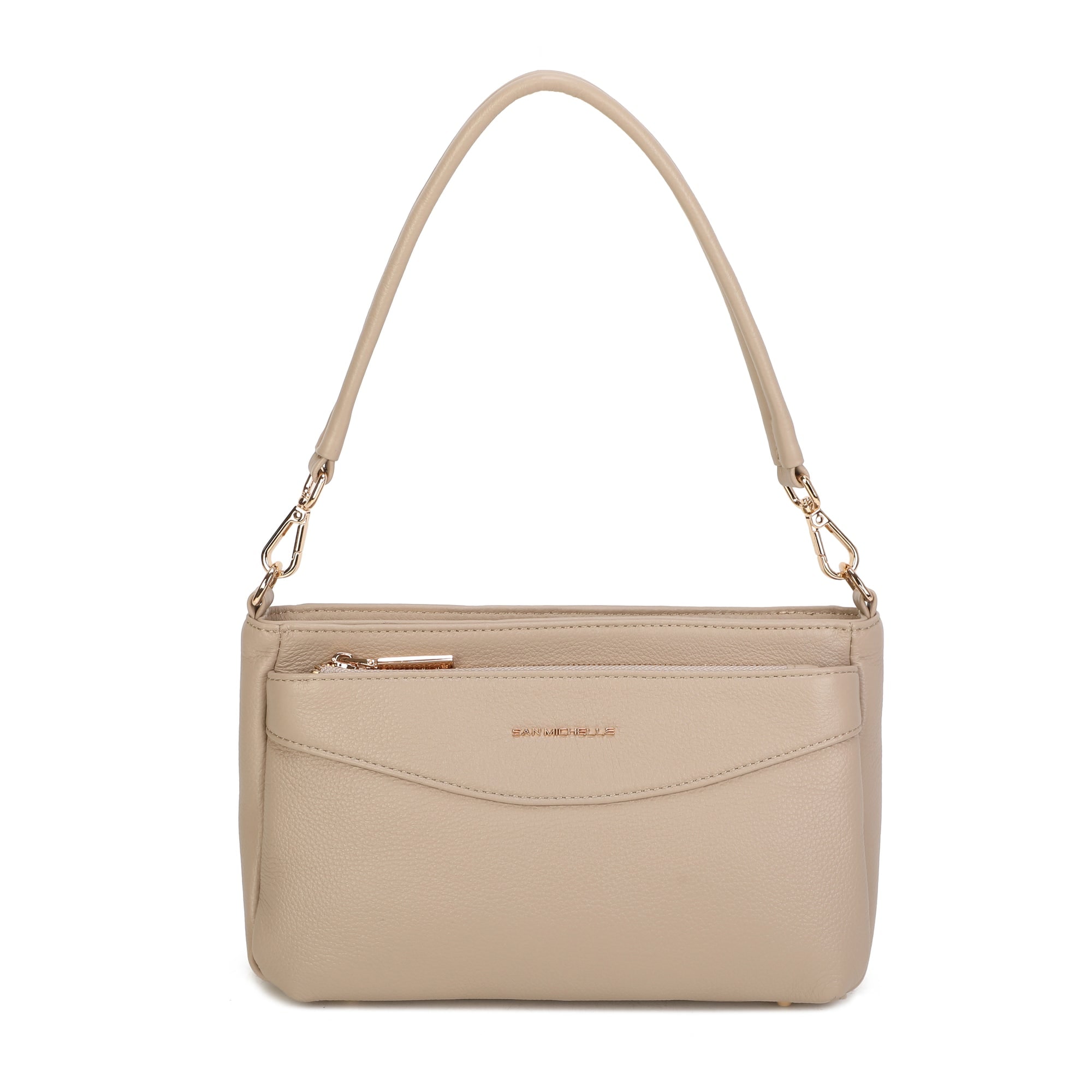 Jolene Leather Crossbody Bag - Taupe