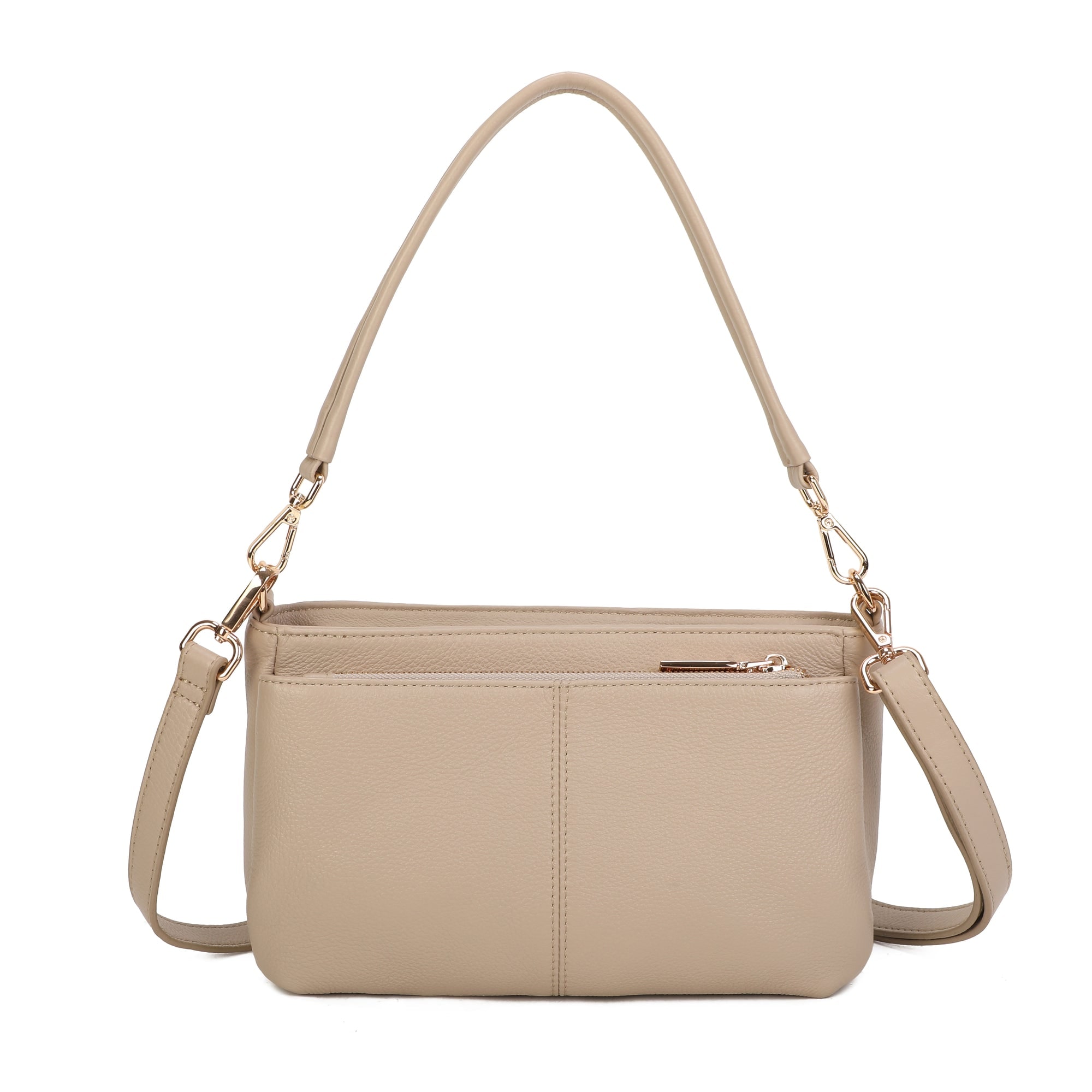 Jolene Leather Crossbody Bag - Taupe view 3