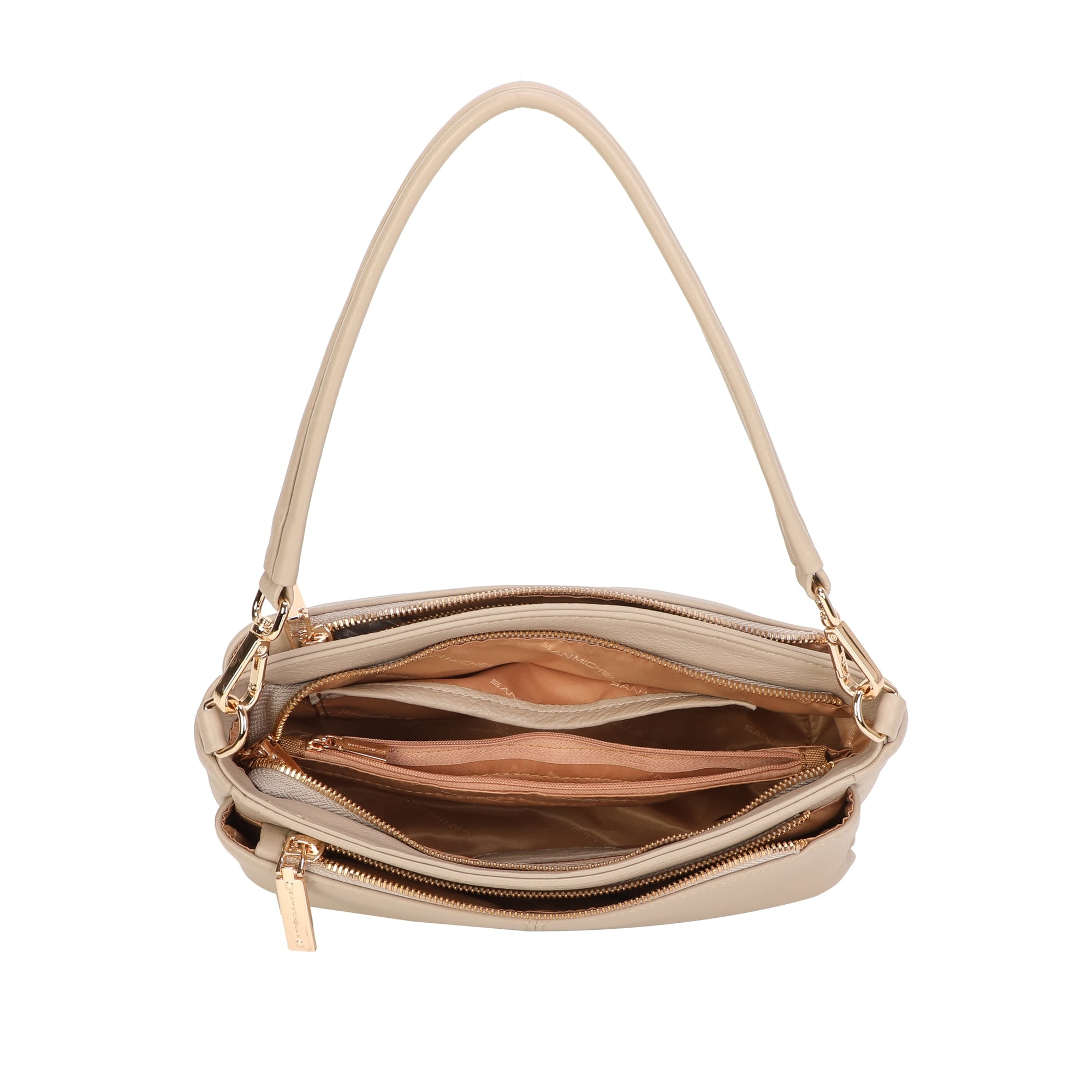 Jolene Leather Crossbody Bag - Taupe view 4