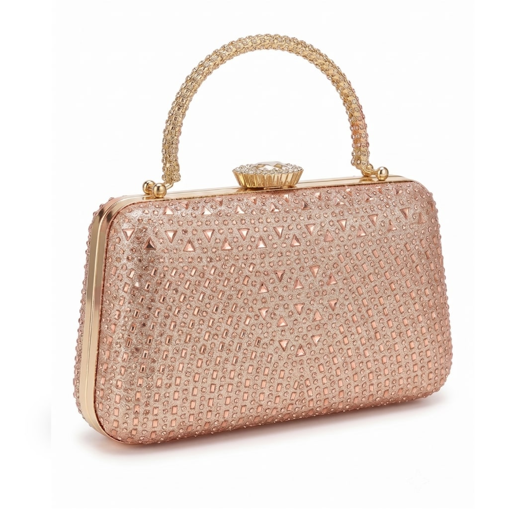 Julia Clutch Bag - Rose gold