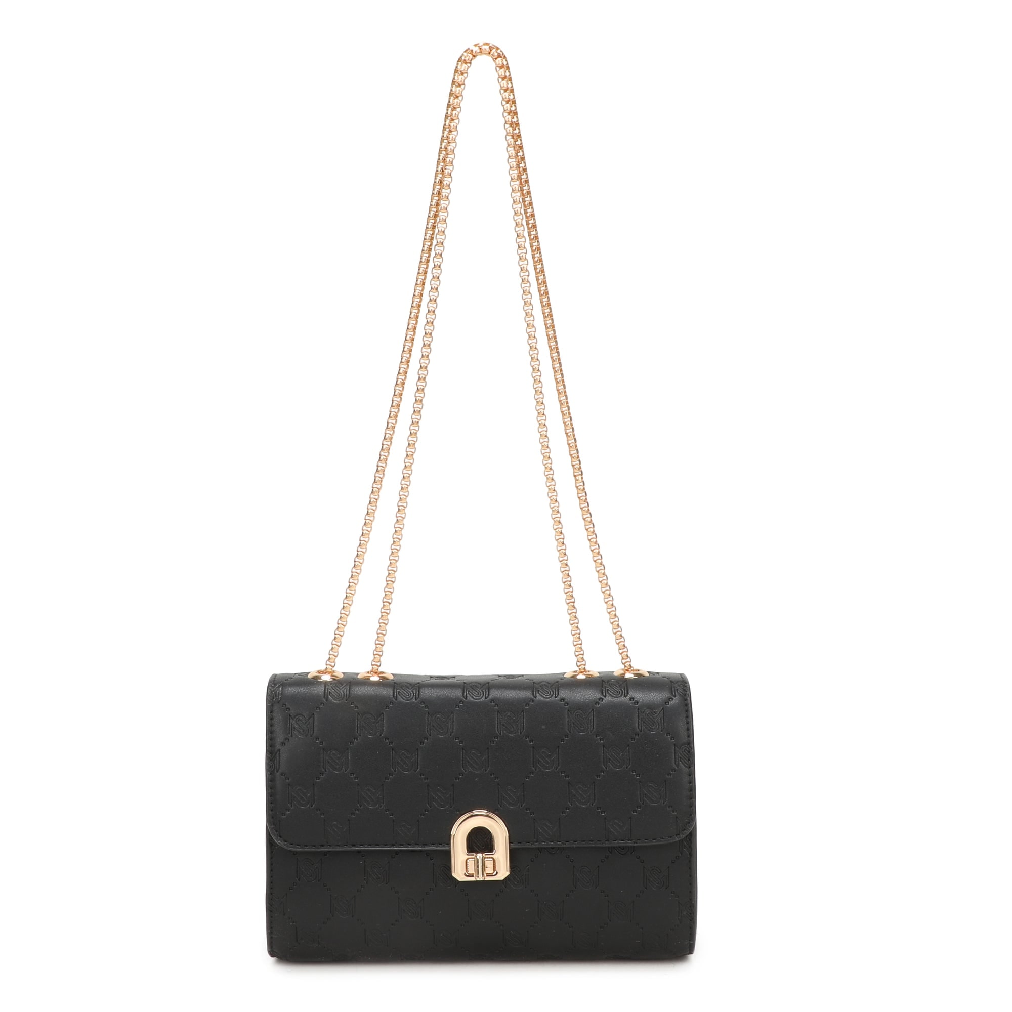 Kendra Chained Crossbody Bag - Black