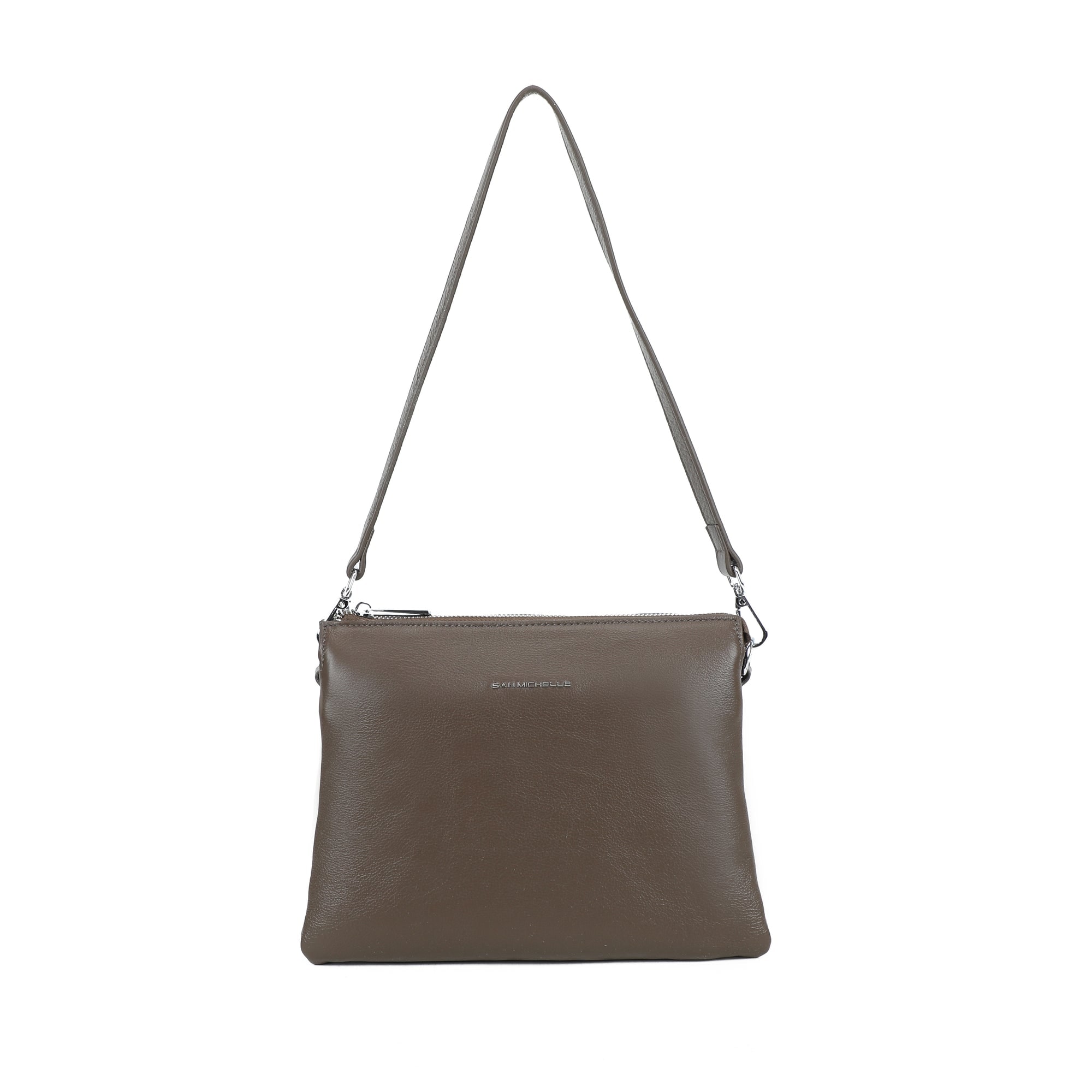 Kendra Leather Crossbody Bag - Brown