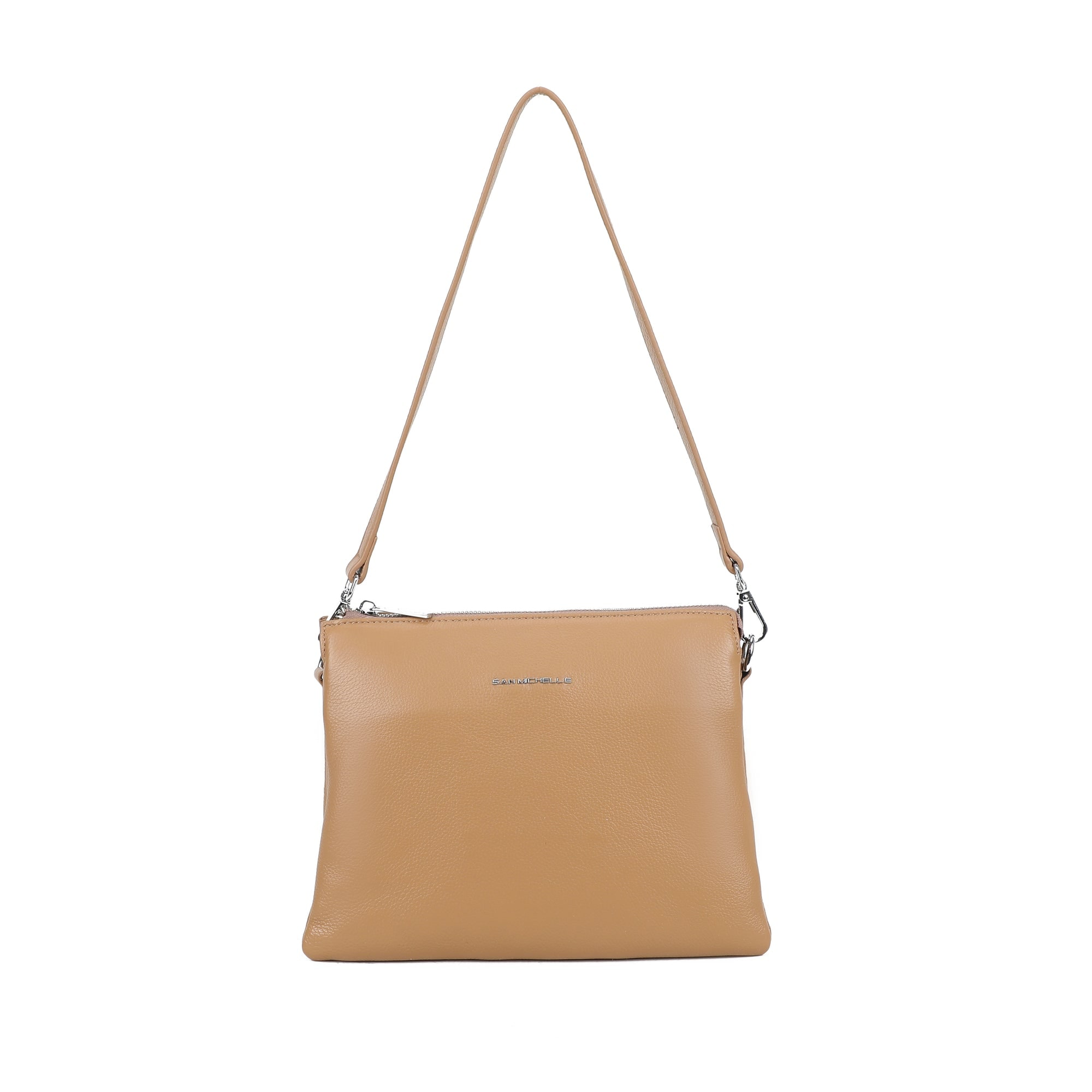 Kendra Leather Crossbody Bag - Camel