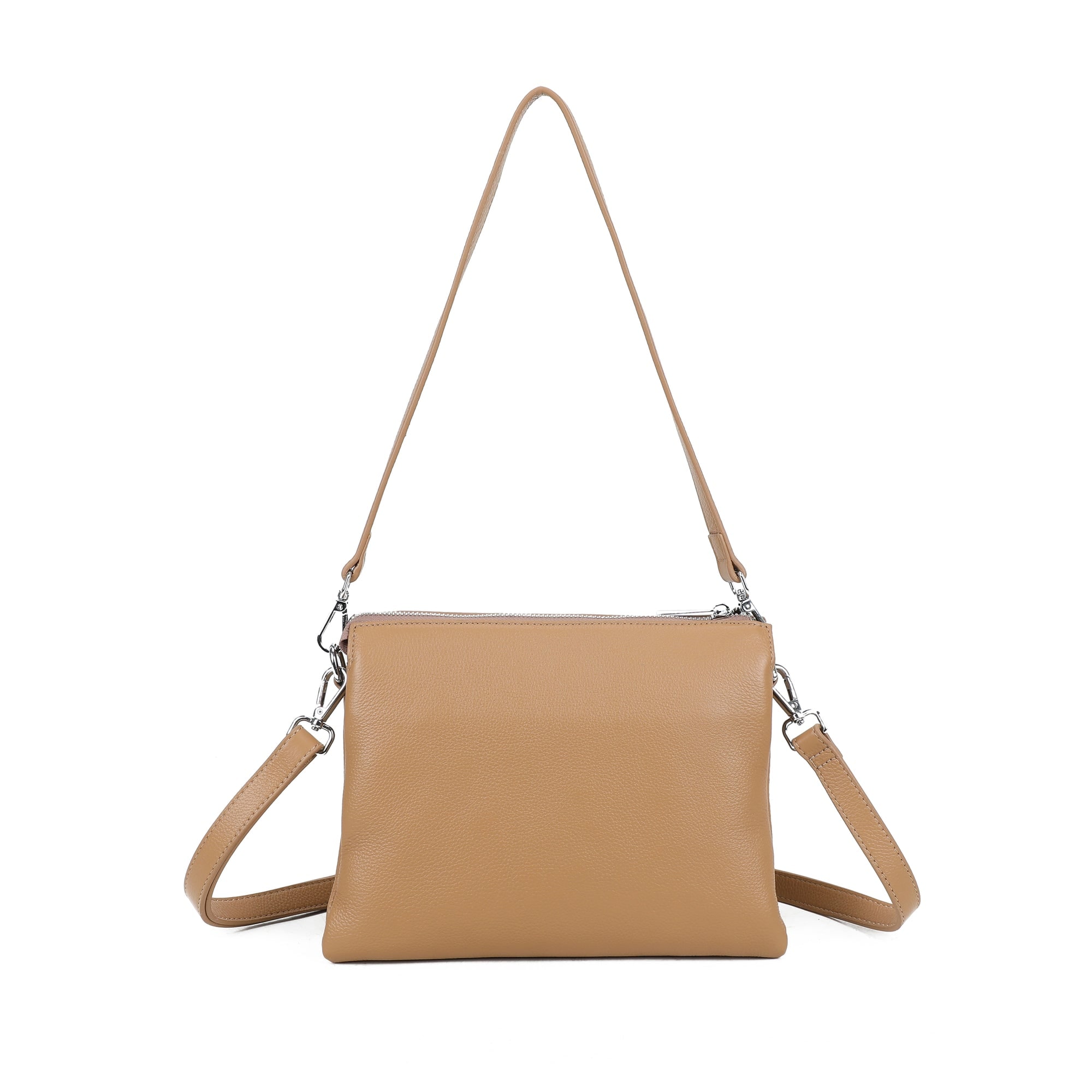 Kendra Leather Crossbody Bag - Camel view 3