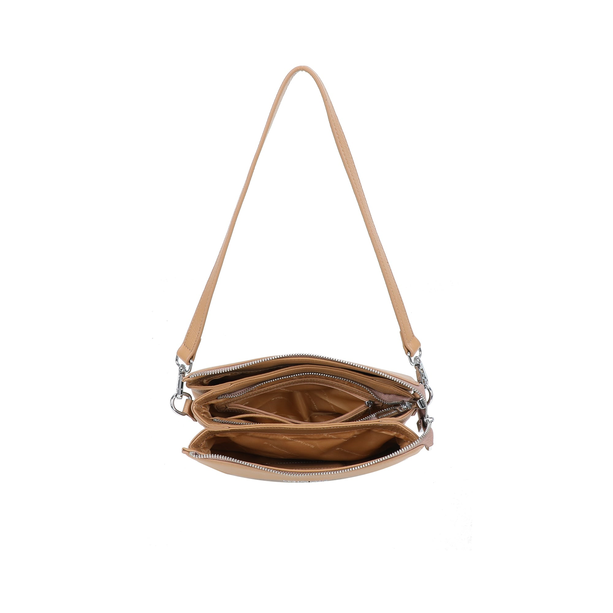 Kendra Leather Crossbody Bag - Camel view 4