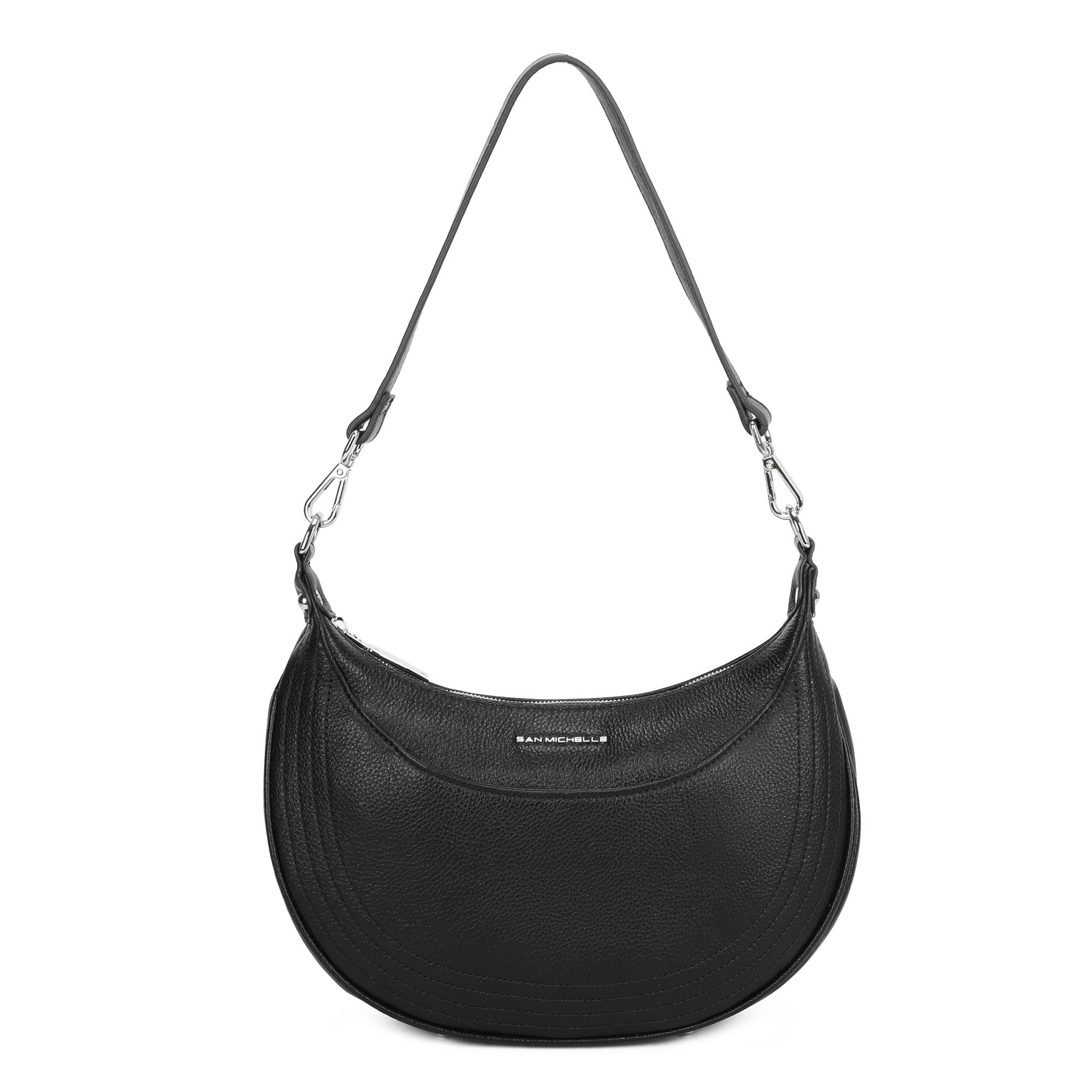 Laura Leather Crossbody Bag - Black