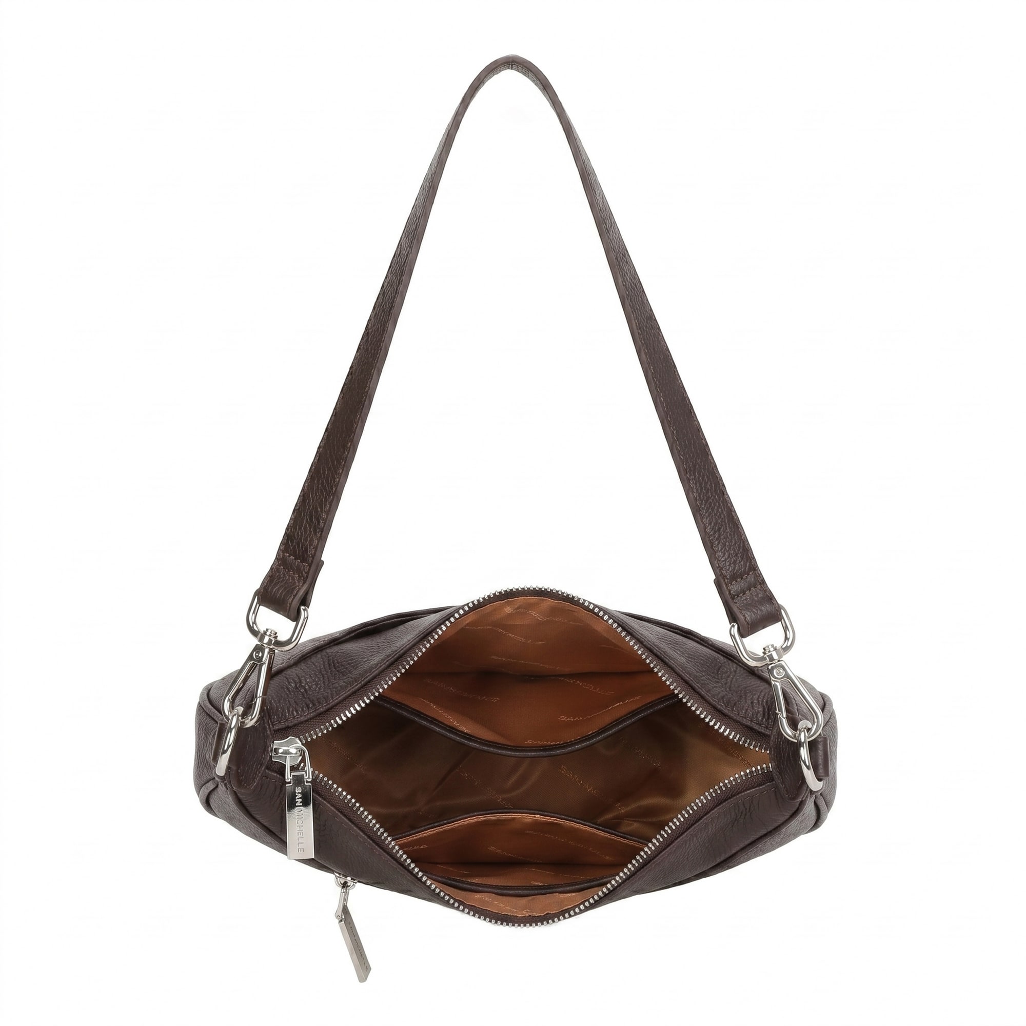Laura Leather Crossbody Bag - Coffee view 4