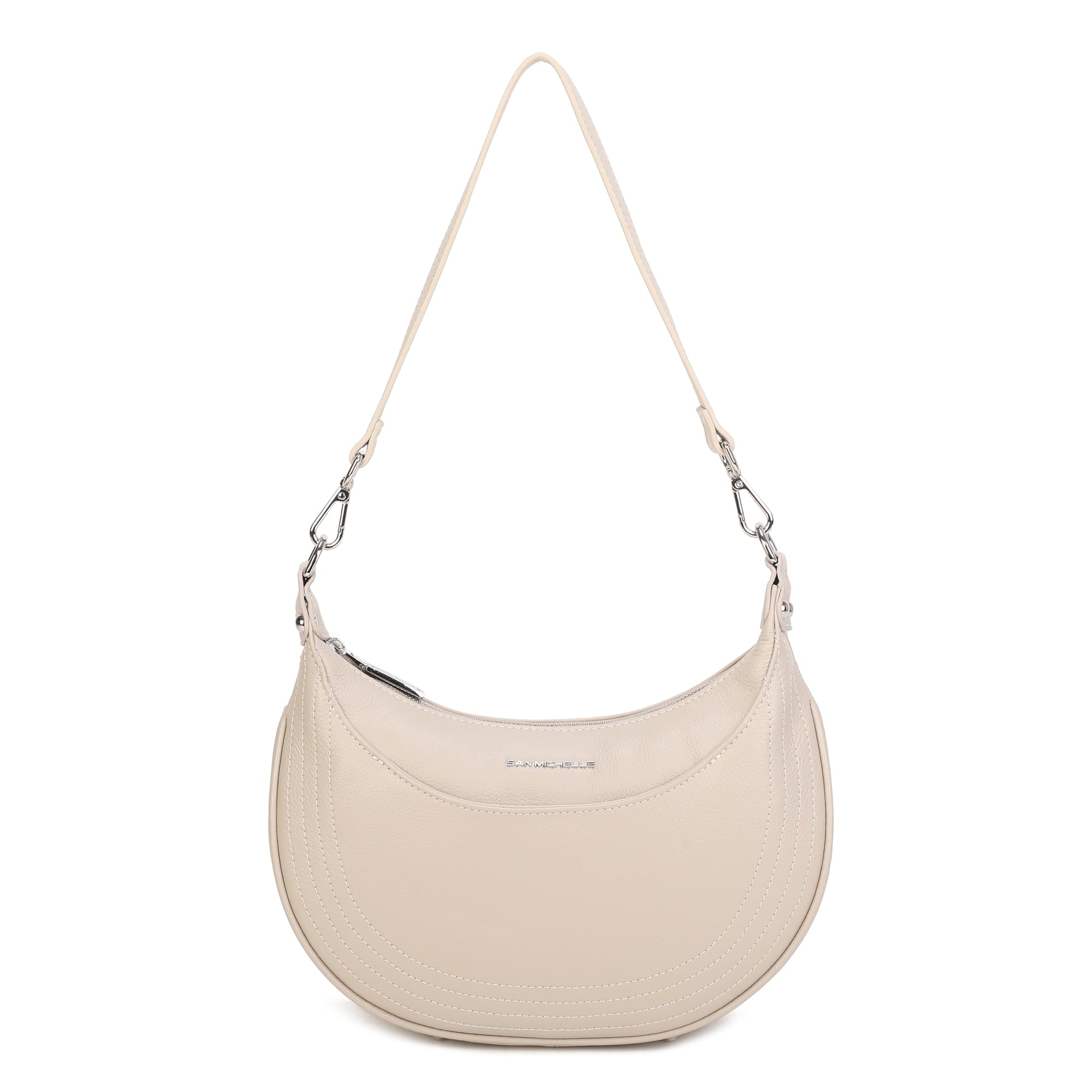 Laura Leather Crossbody Bag - Oat